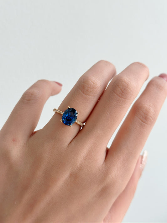 Blue Oval stone ring