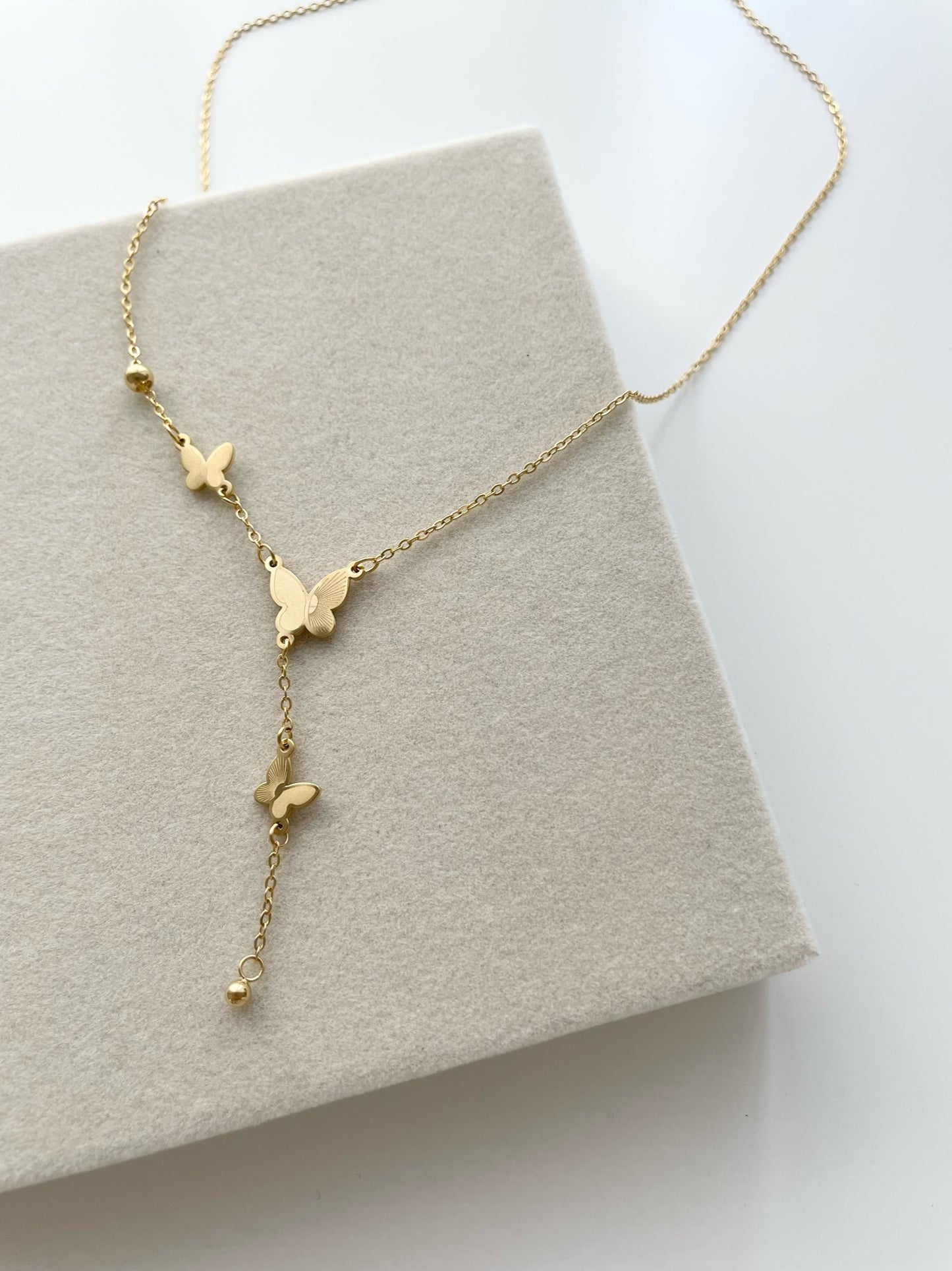 Multi Butterfly Gold Necklace