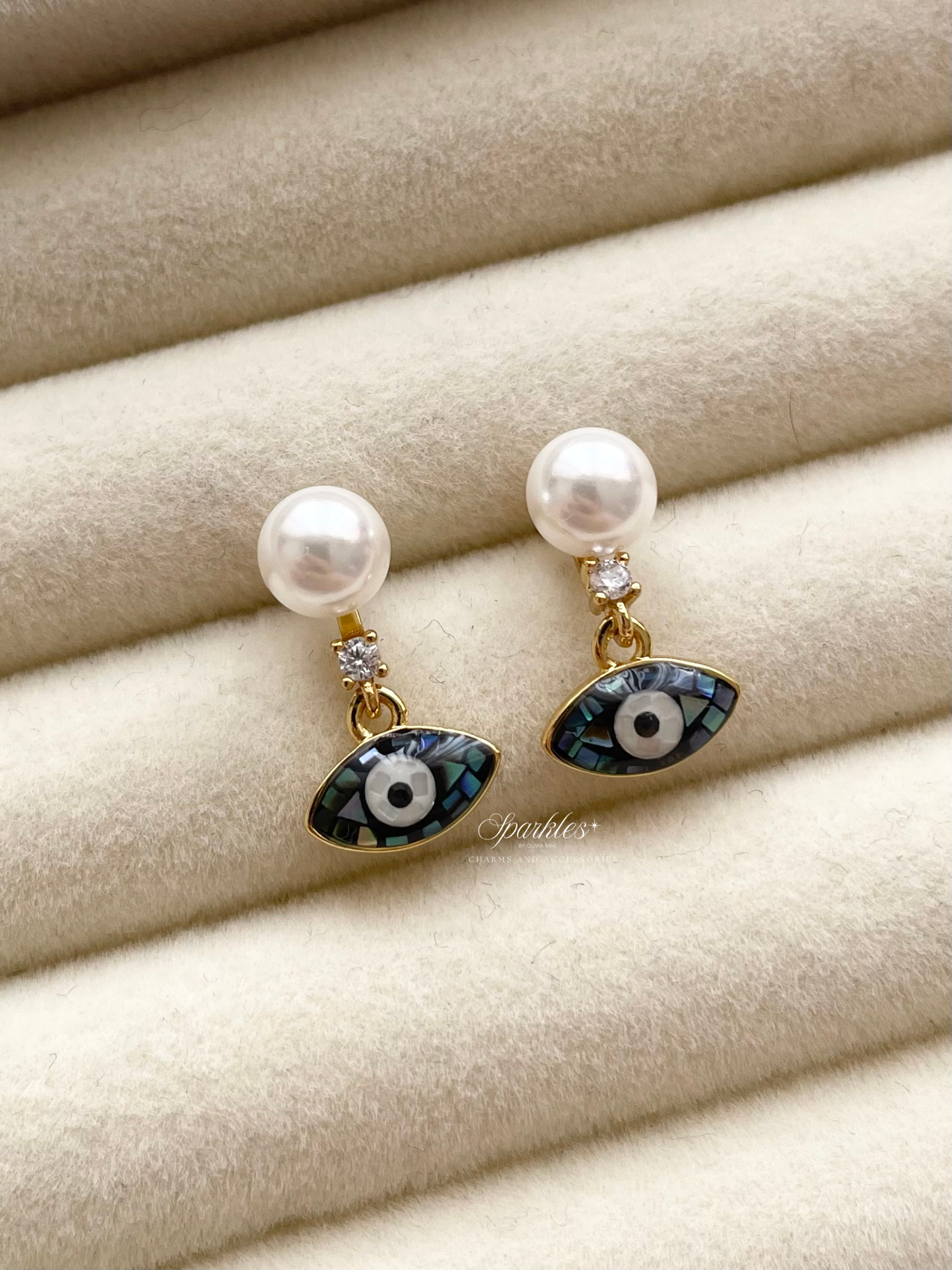 ce83 Blue Mosaic Dangling Earrings