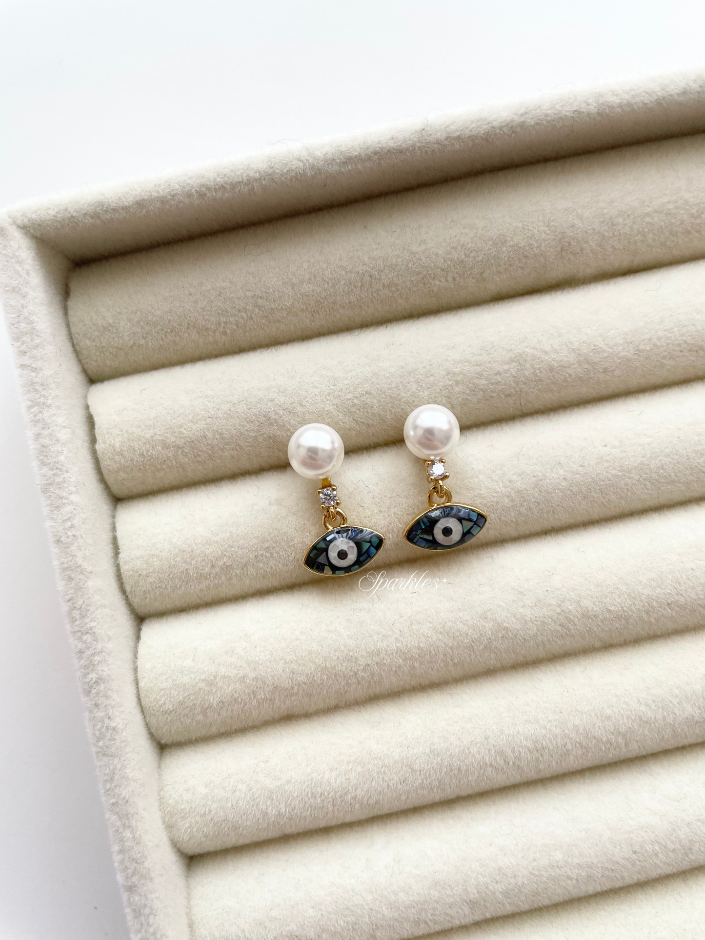 ce83 Blue Mosaic Dangling Earrings