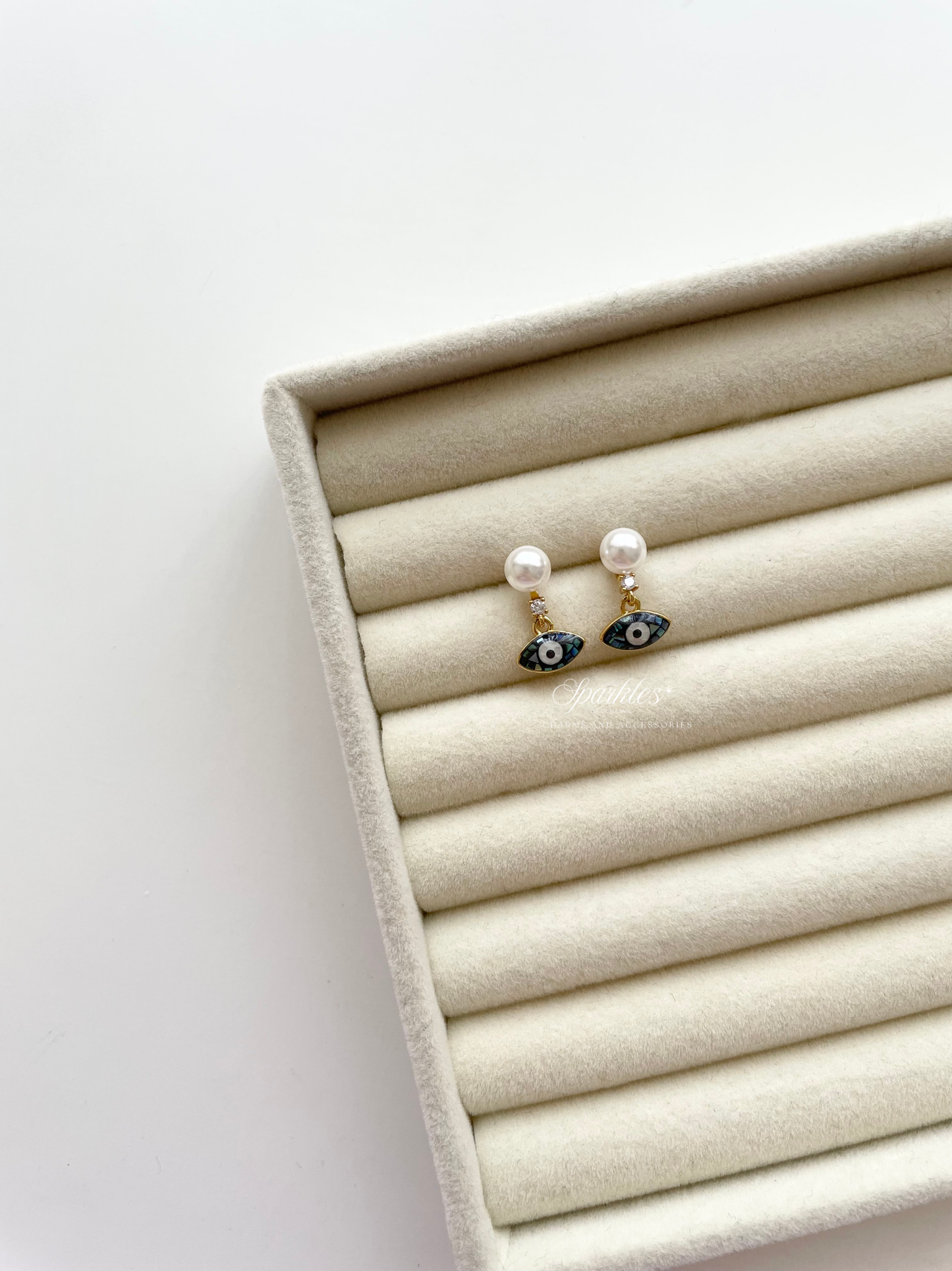 ce83 Blue Mosaic Dangling Earrings