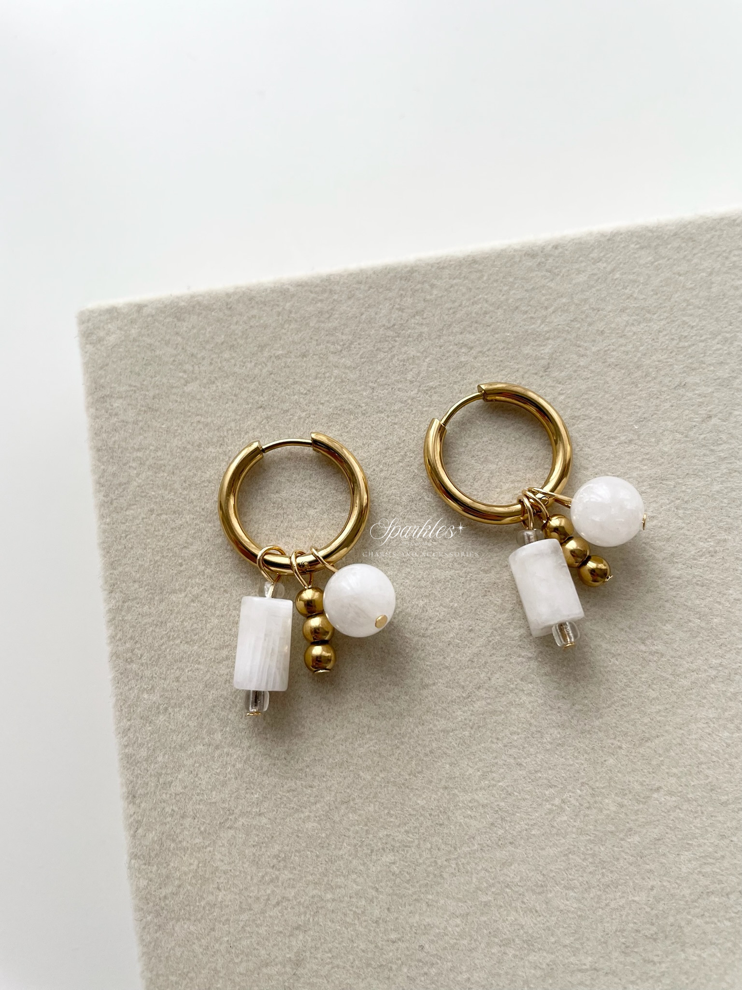 Ch5 Moonstone Charm Hoop Earrings