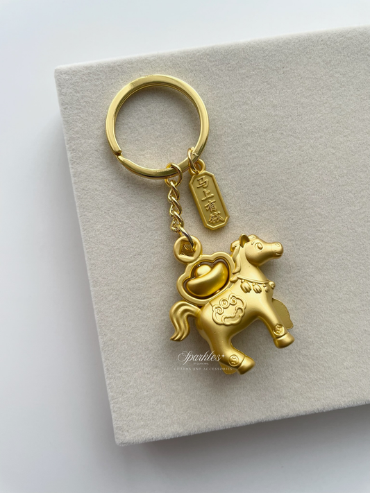 charm12 Gold Horse Wallet Charm with Ingot