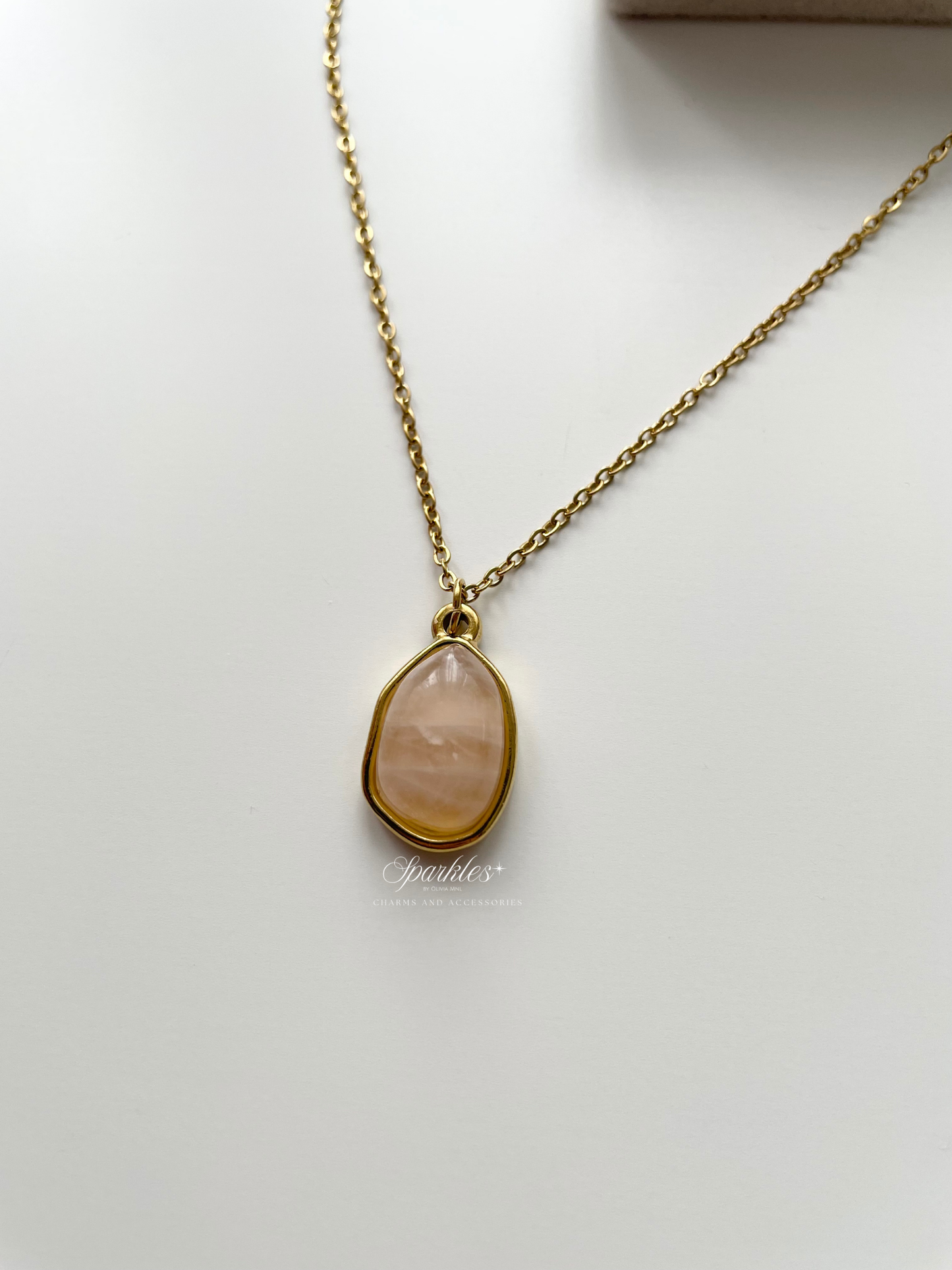 Crystal1 Citrine Stone Gold Necklace