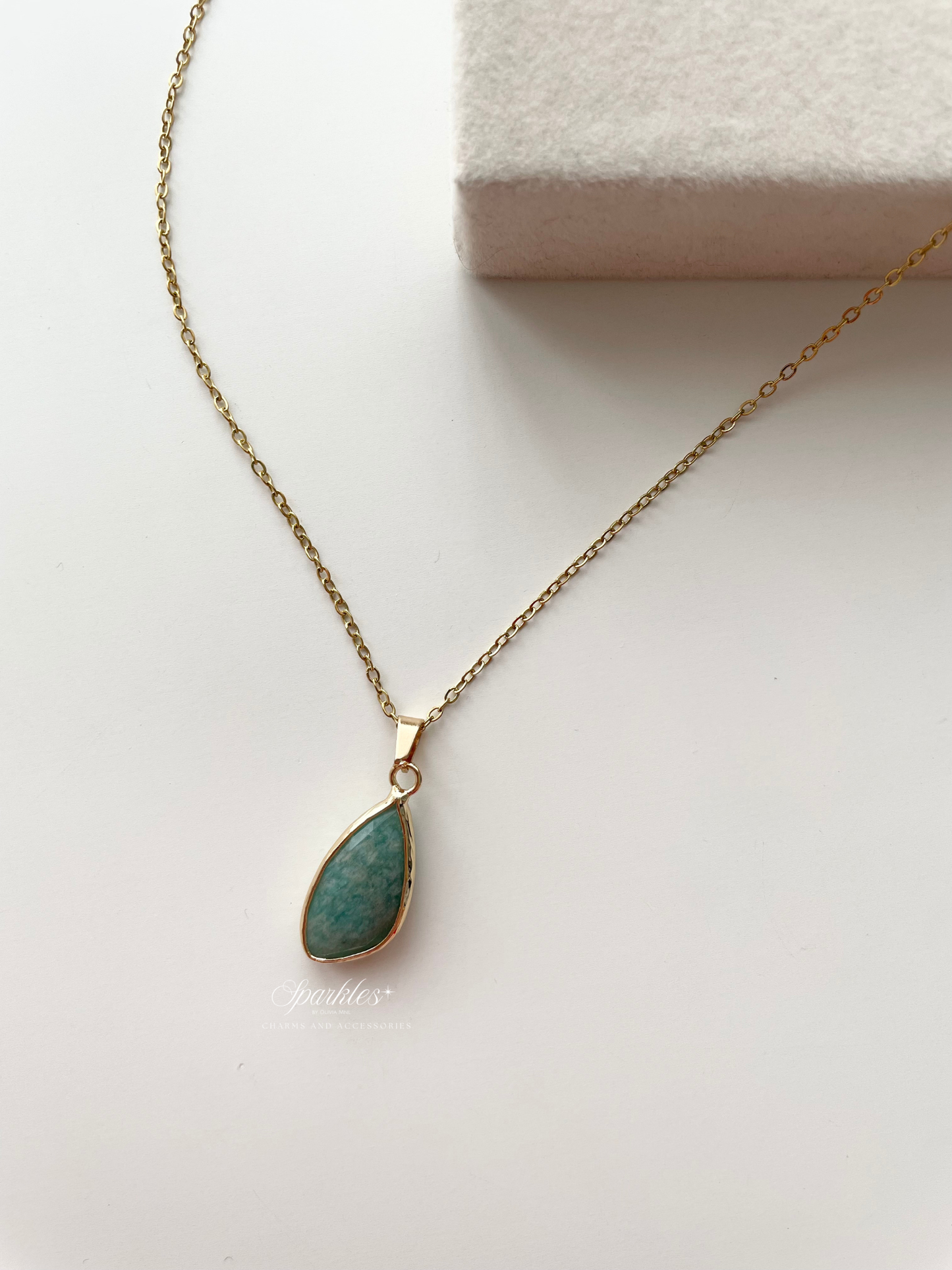 crystal9 Amazonite Stone Gold Necklace