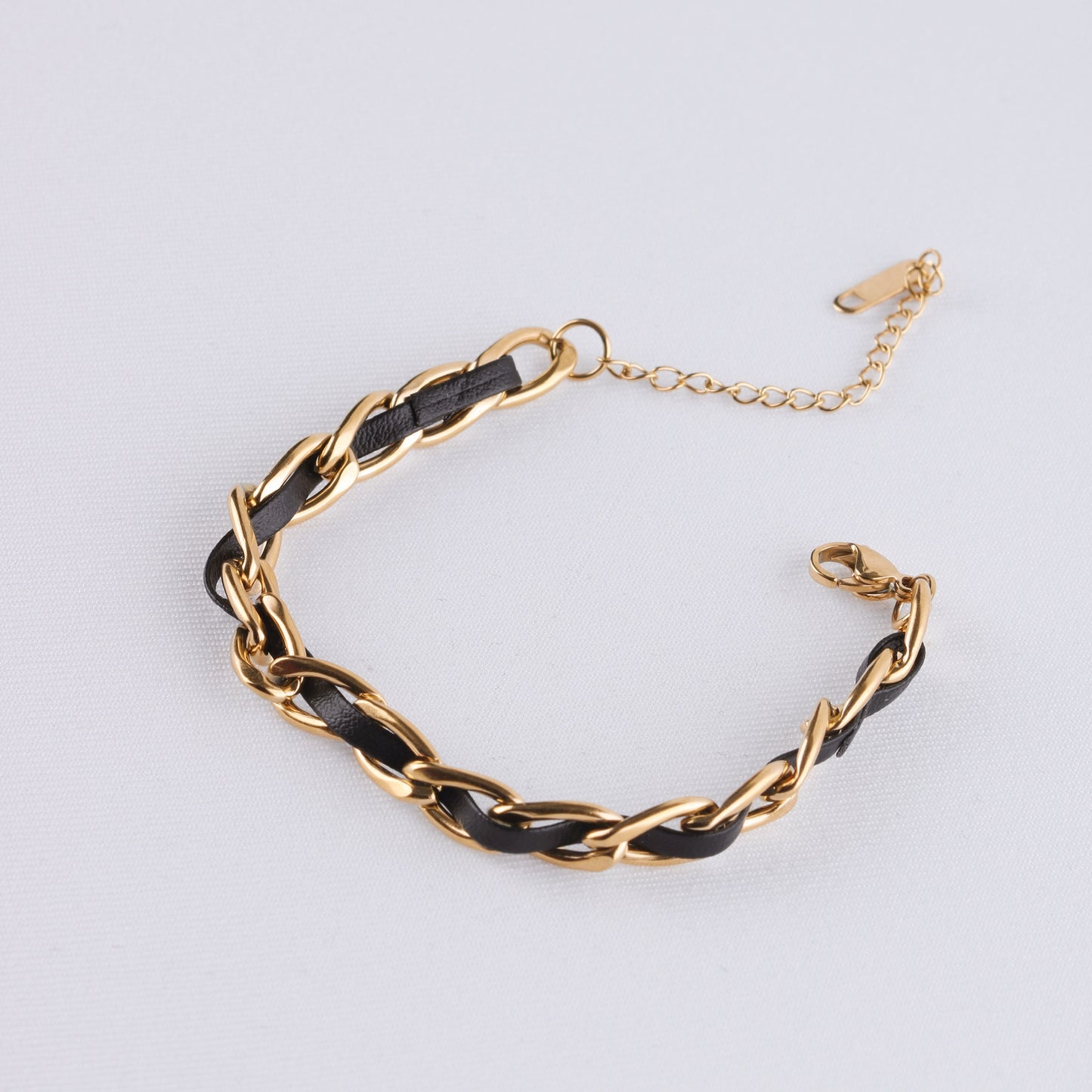 Chain And Leather Bracelet