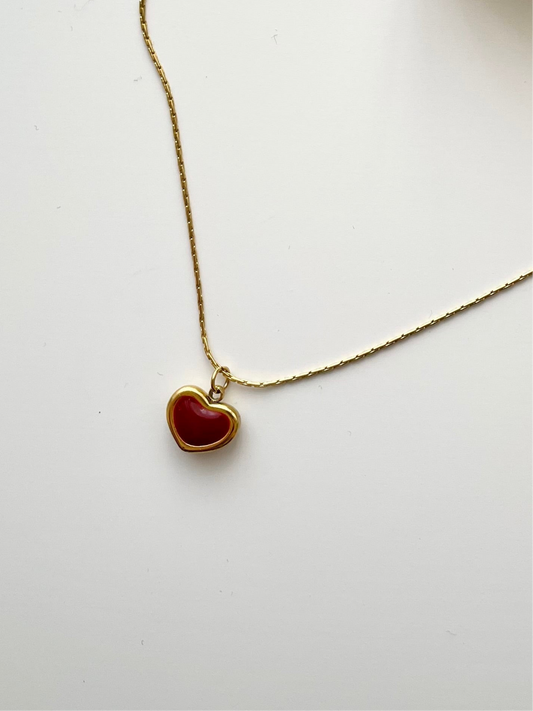 gn726 Red heart necklace