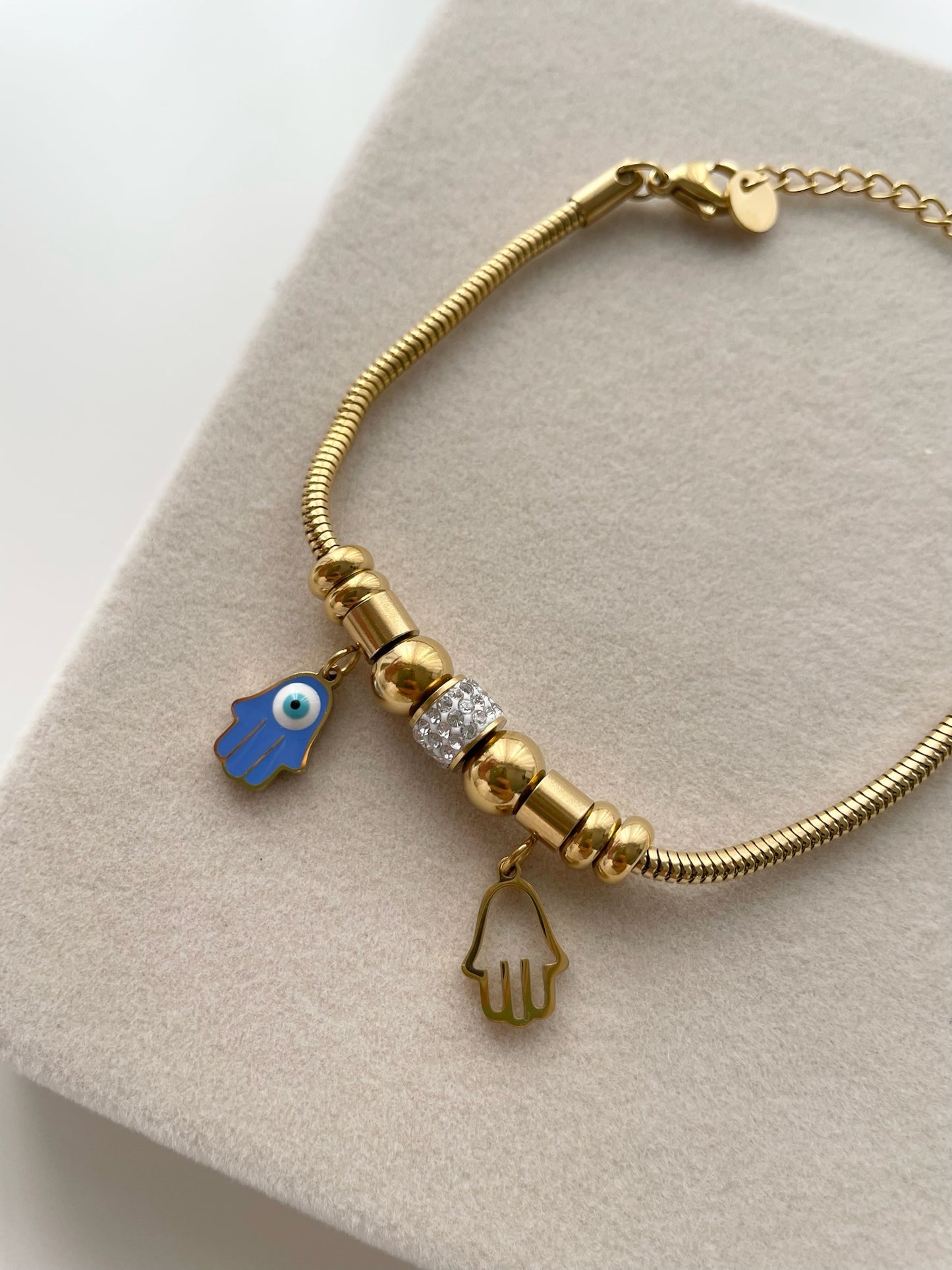 Hamsa evil eye charm bracelet