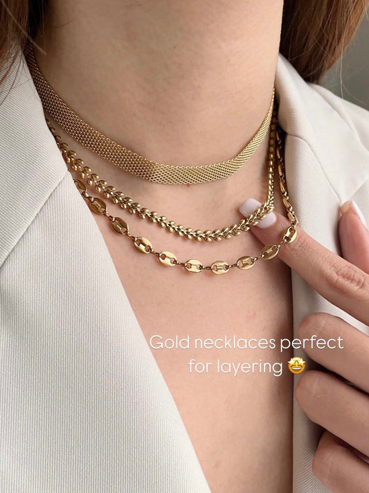 Gold necklaces