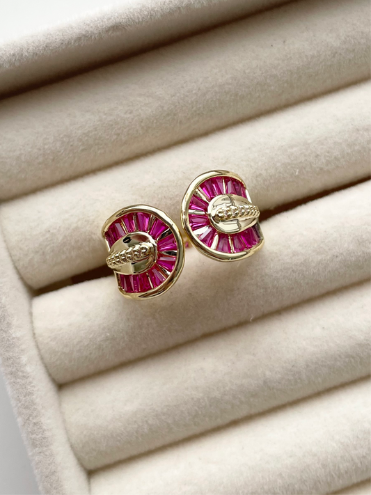 gr703 Magenta gold ring