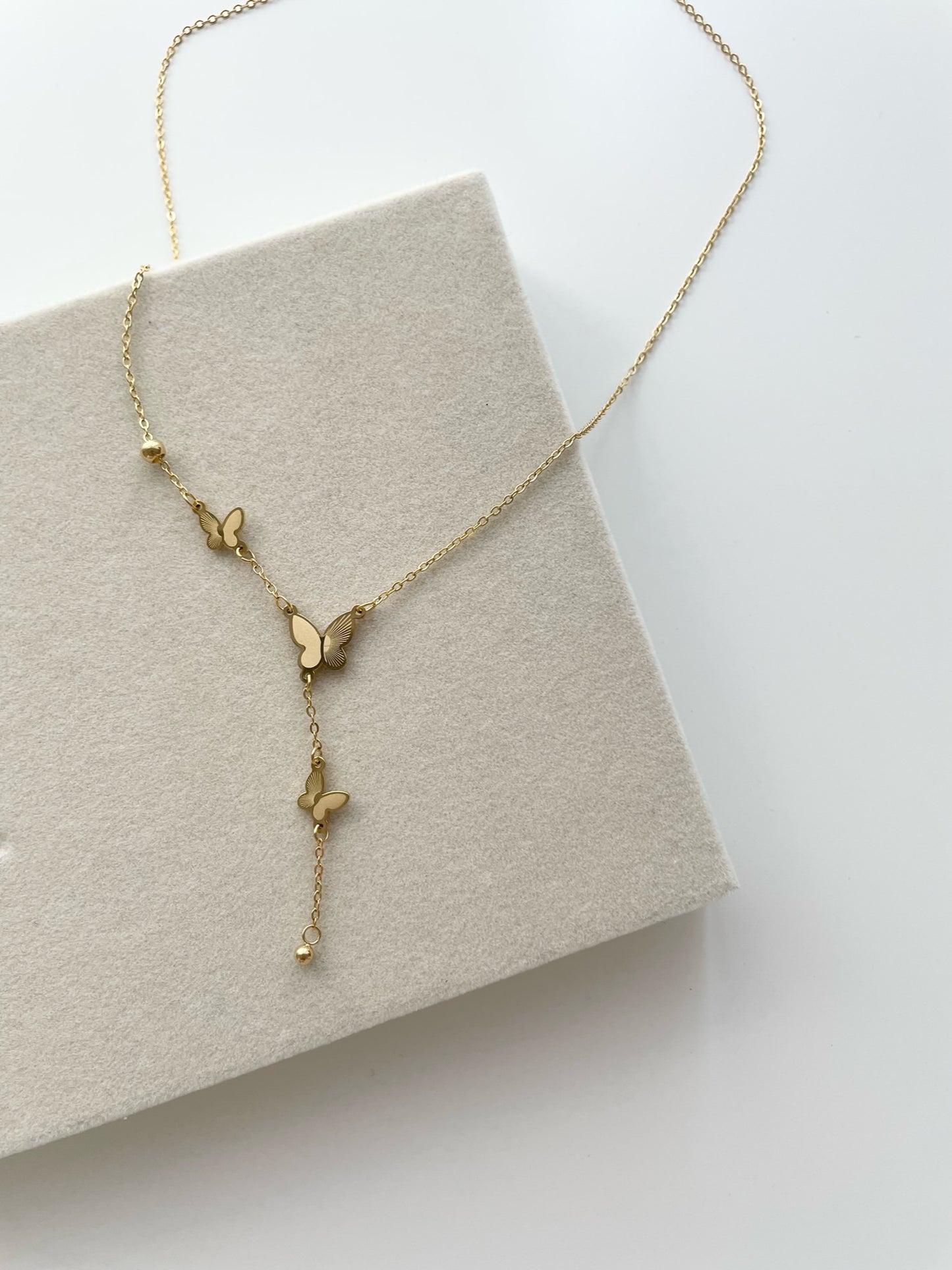 Multi Butterfly Gold Necklace