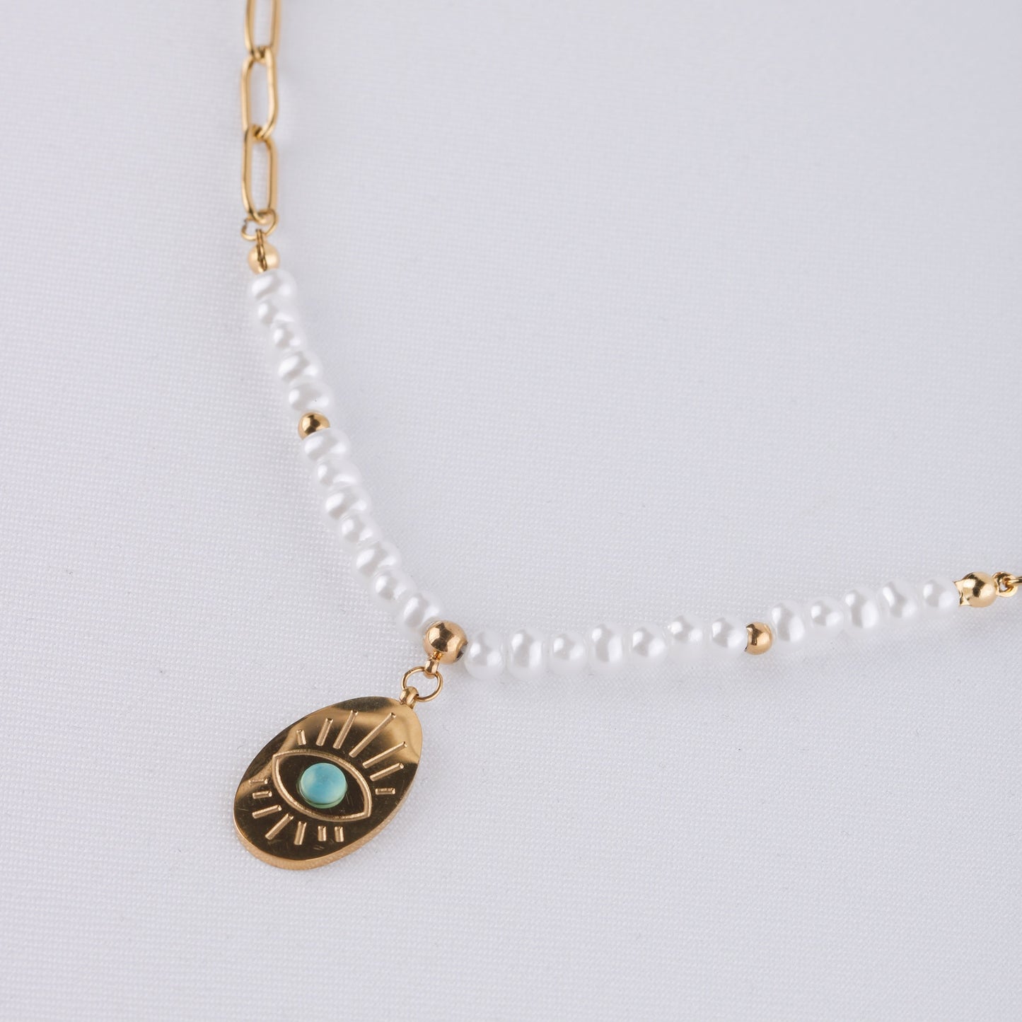 Miles Evil Eye Pearl Necklace