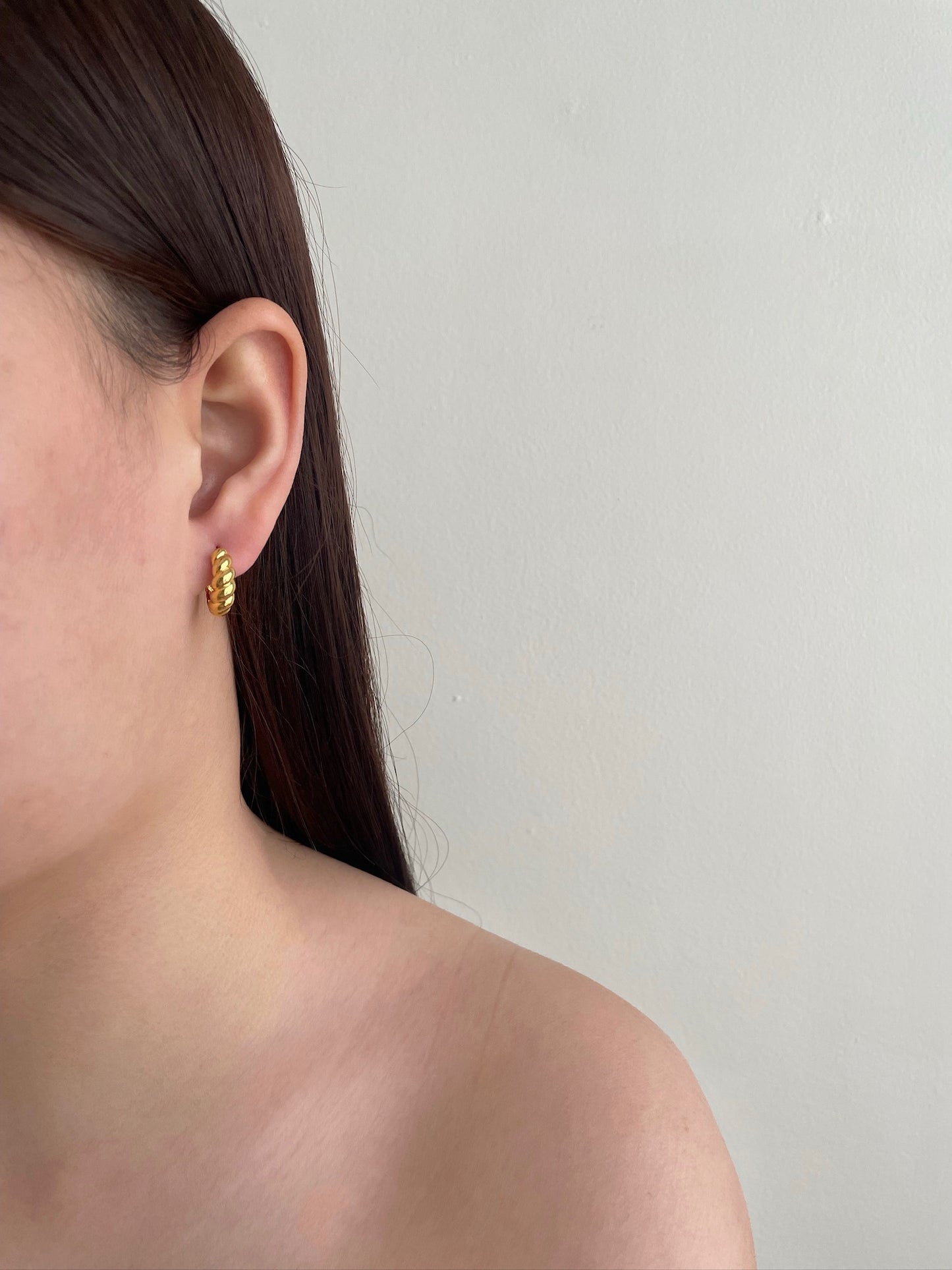 Small Gold Croissant Earrings