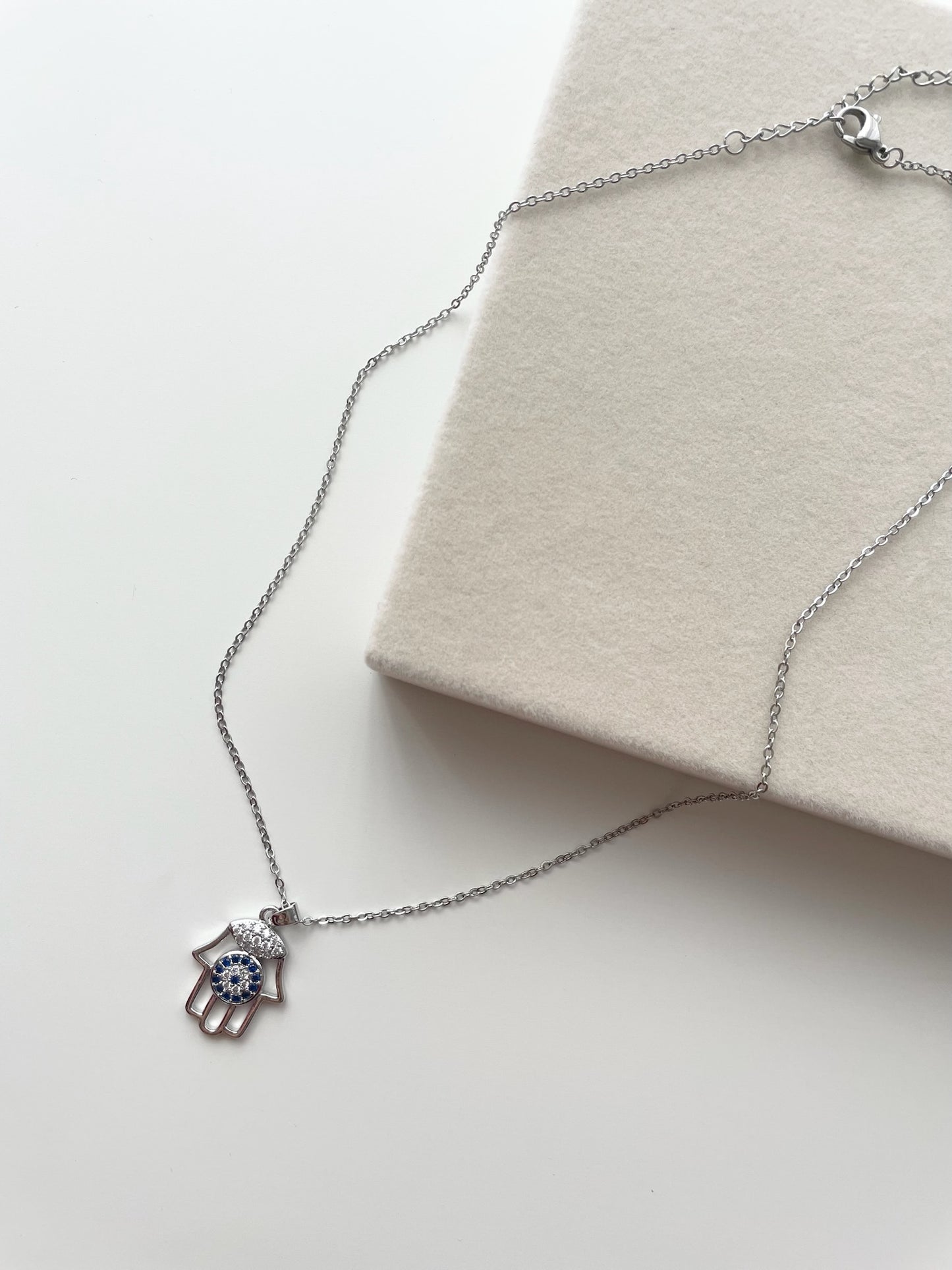 Ethel silver hamsa necklace