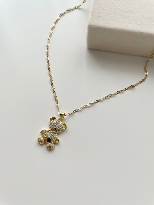 gn795 Gold bear necklace