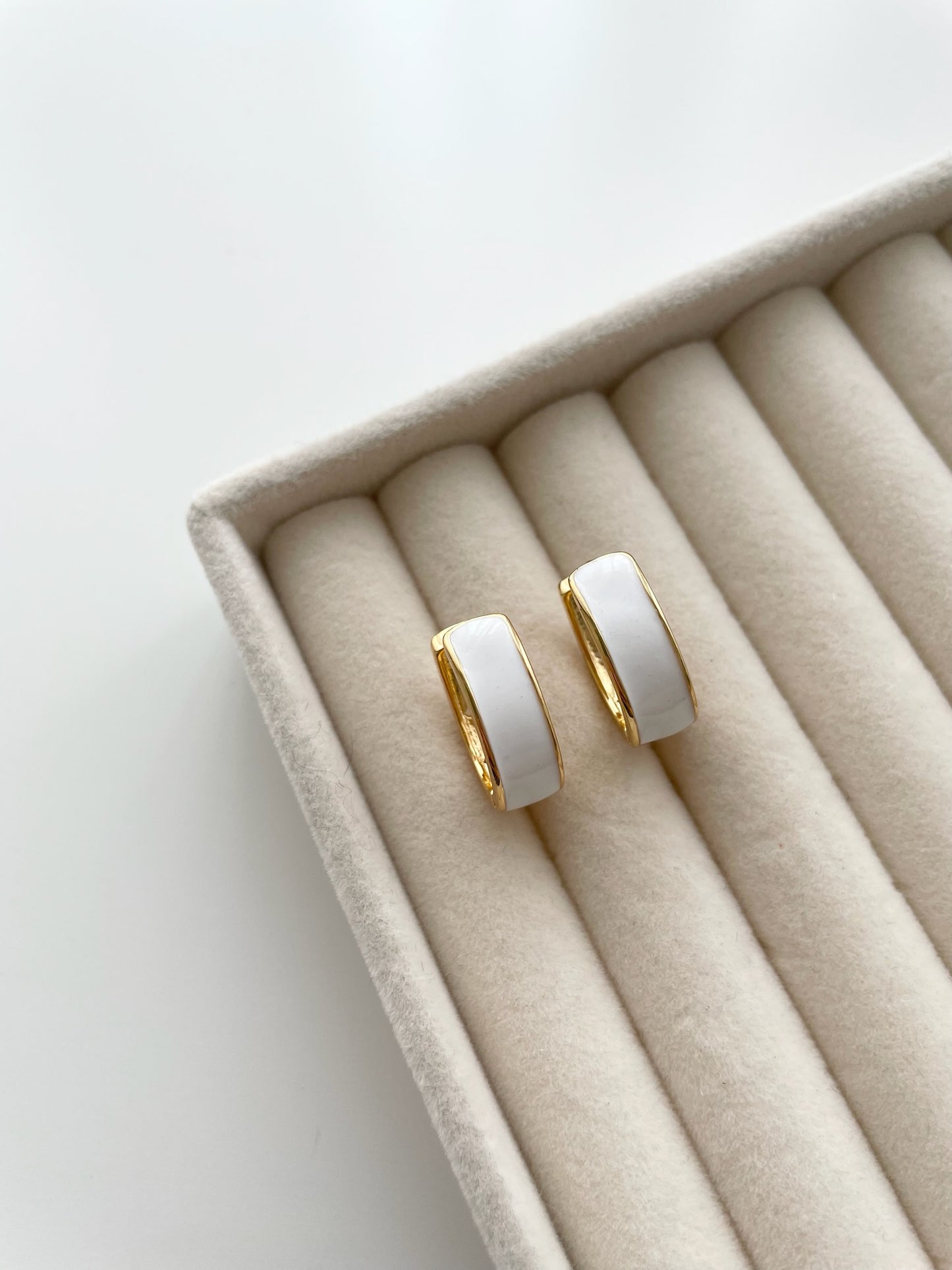 Chelsea white hoop earrings