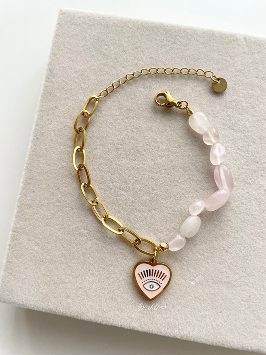 gb412 Rose Quartz Evil Eye
