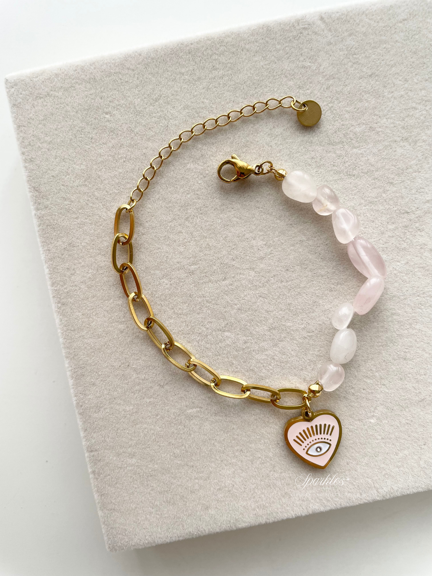 gb412 Rose Quartz Evil Eye