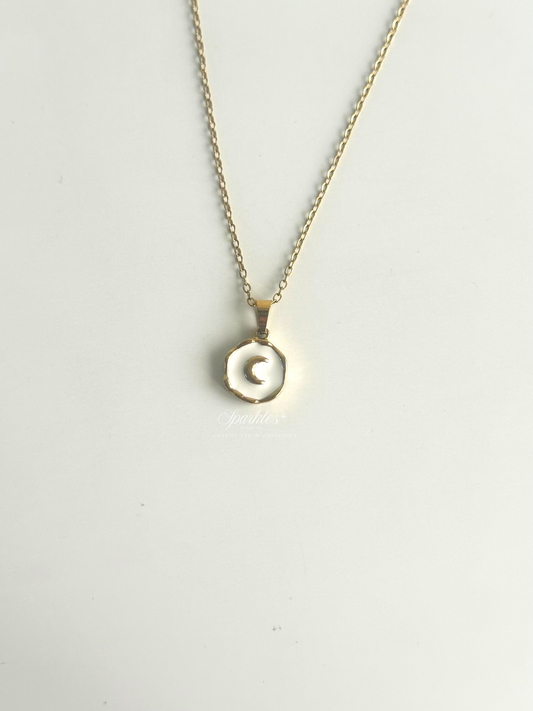 Crescent Moon Gold Necklace gn901