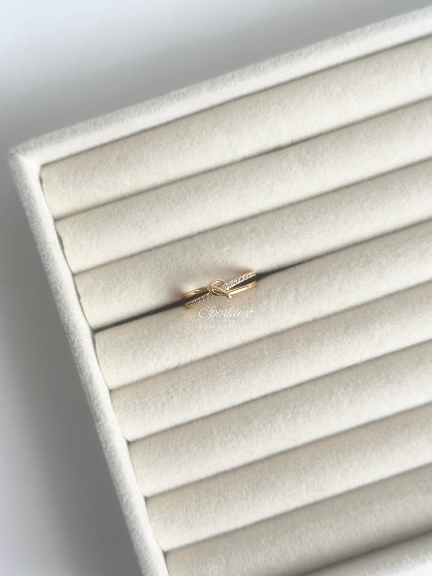 Infinity Dainty Knot Adjustable Gold Ring gr880