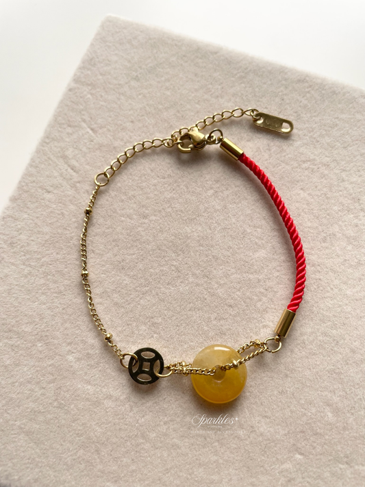 Lucky1 Topaz Red String Bracelet