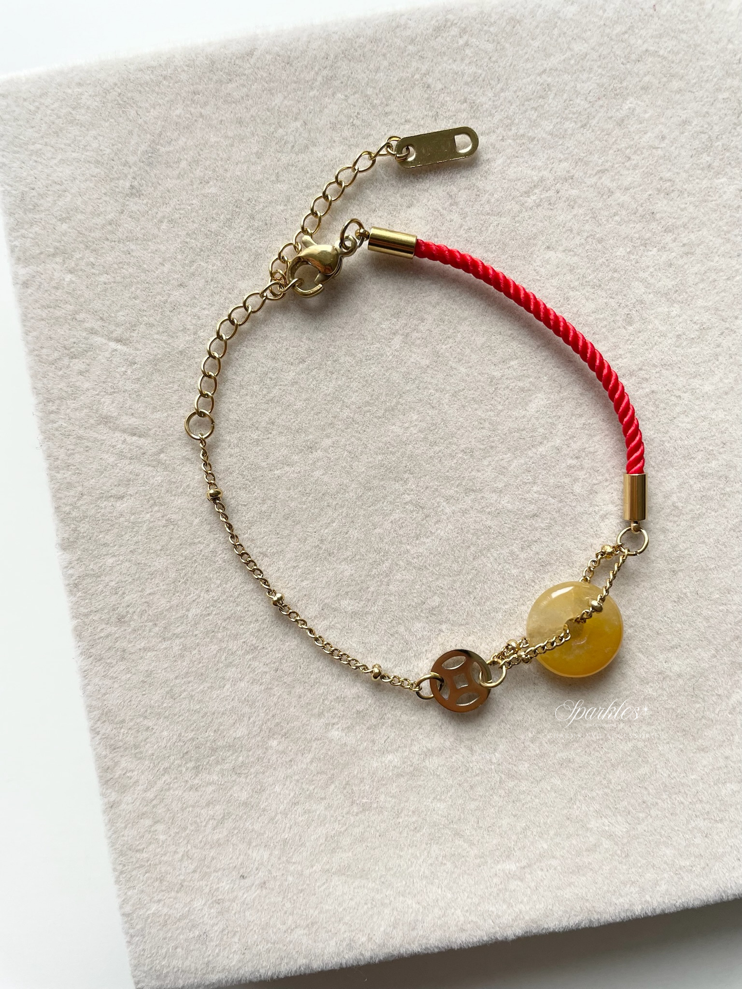 Lucky1 Topaz Red String Bracelet