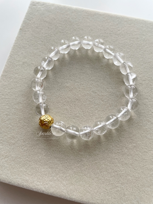 MB2 Moneyball in Clear Quartz Bracelet with Sizes