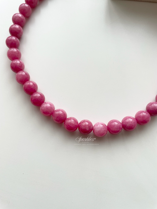 pn5 Pink Angelite Necklace 8mm