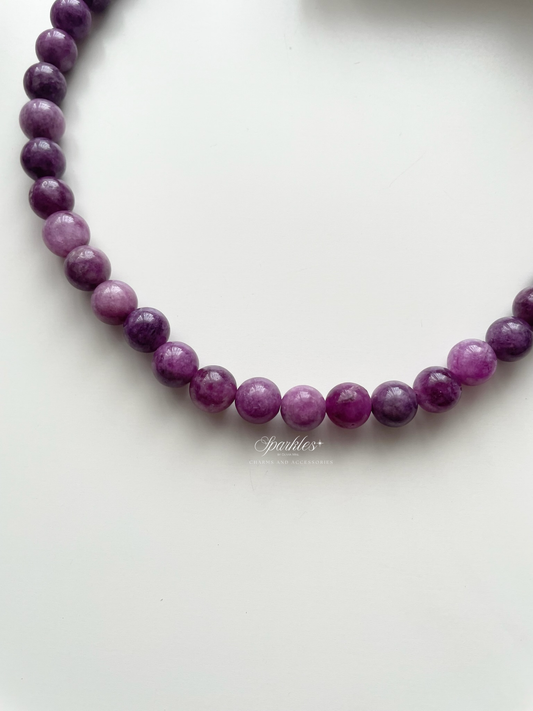 pn6 Lepidolite Necklace 8mm
