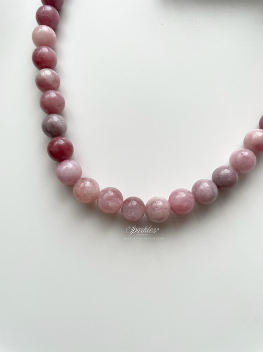 pn8 Sunstone Angelite Necklace 8mm