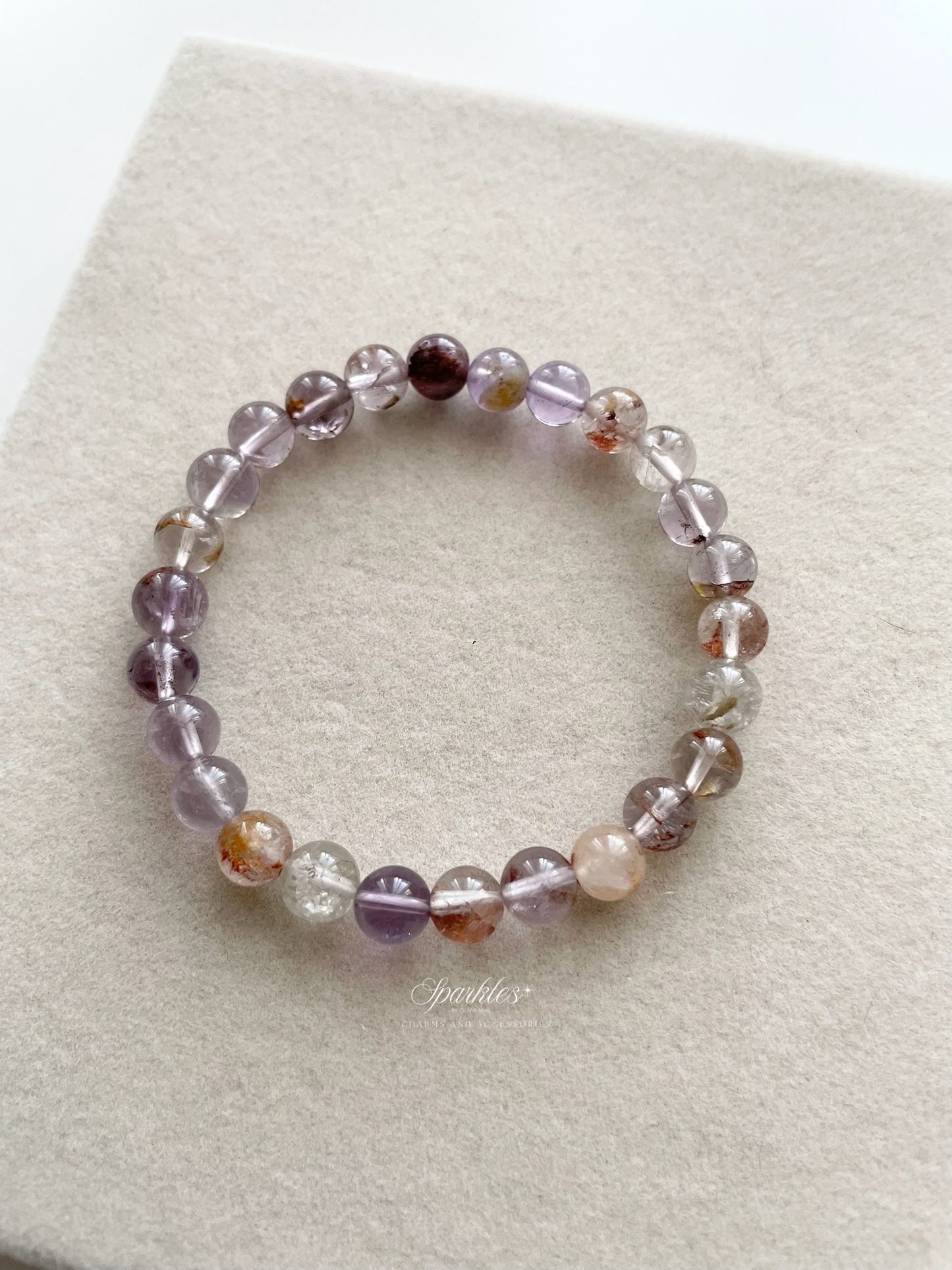 Rare5 Purple Phantom Stone Bracelet with Sizes