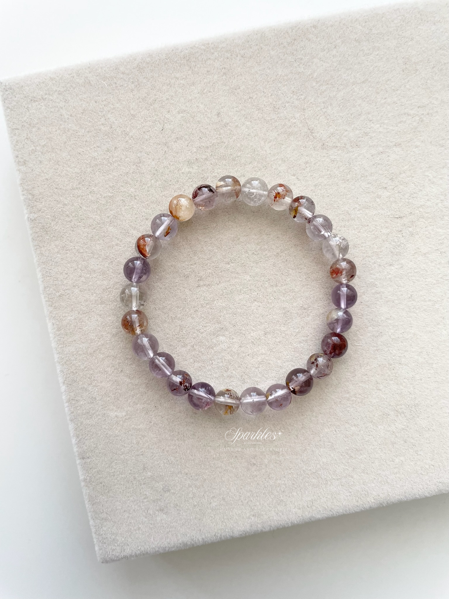 Rare5 Purple Phantom Stone Bracelet with Sizes