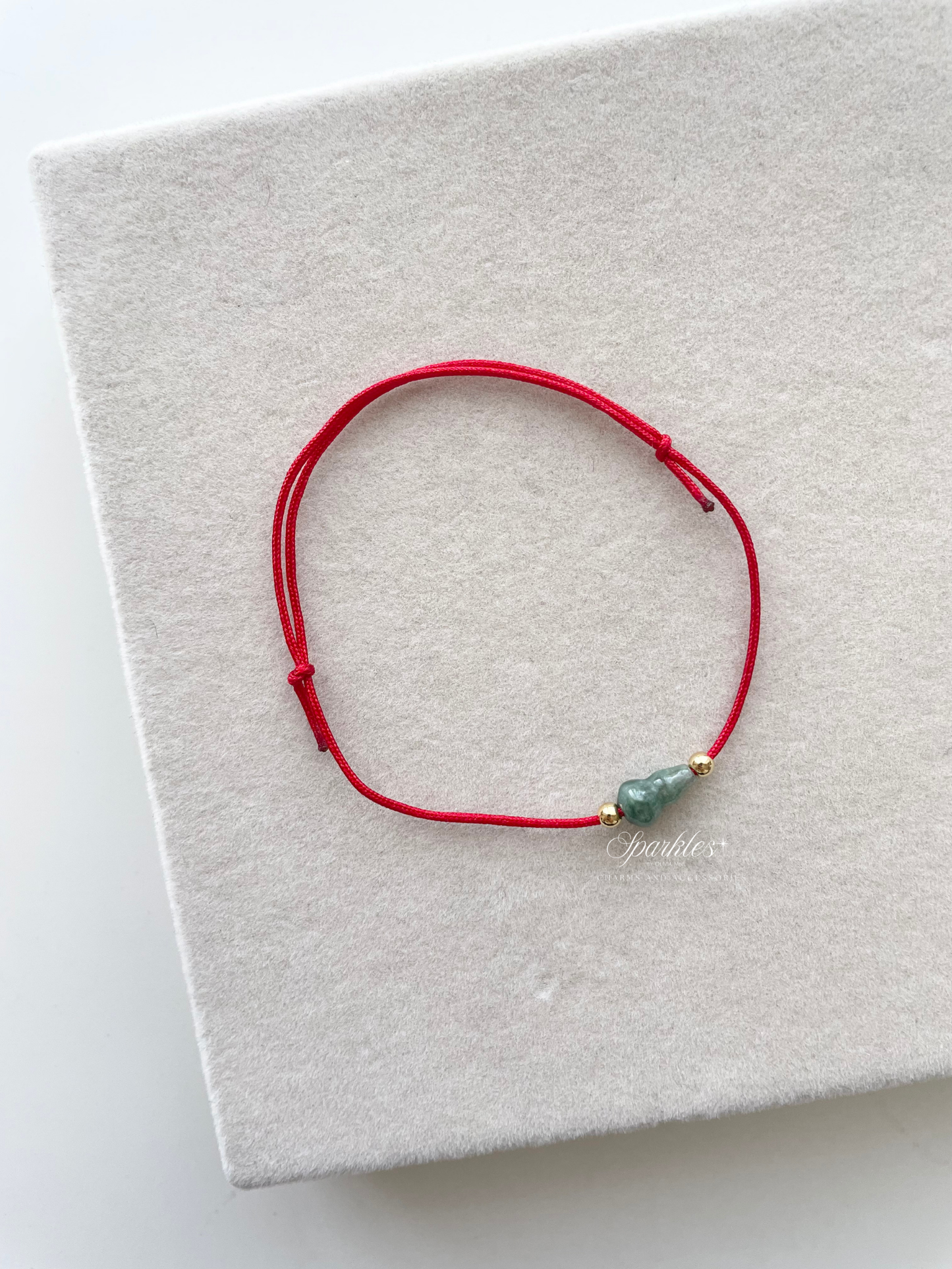 RedJade Hulu Burmese Jade Red String Bracelet with Sizes