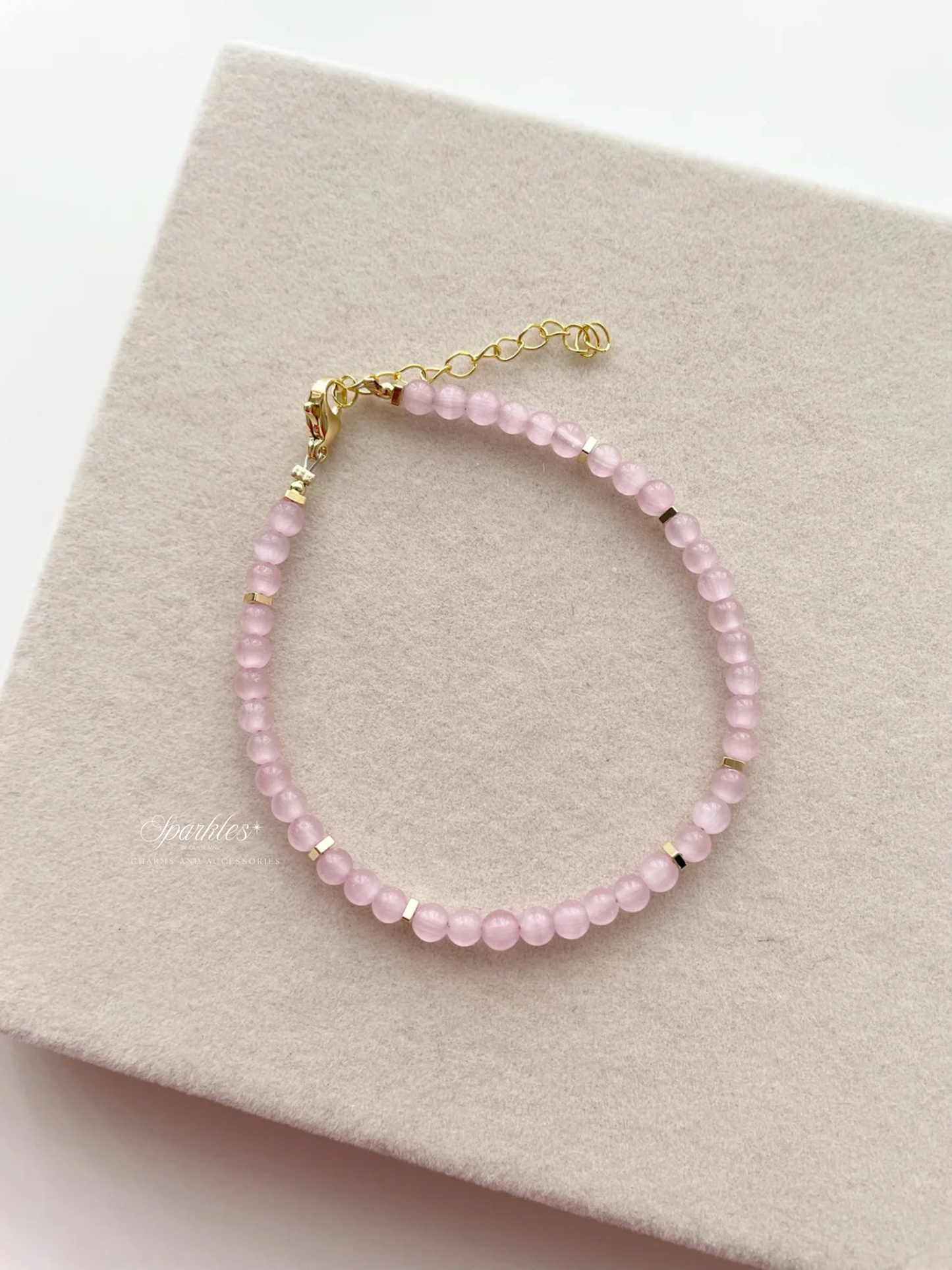s22 Pink Cat's Eye beads bracelet