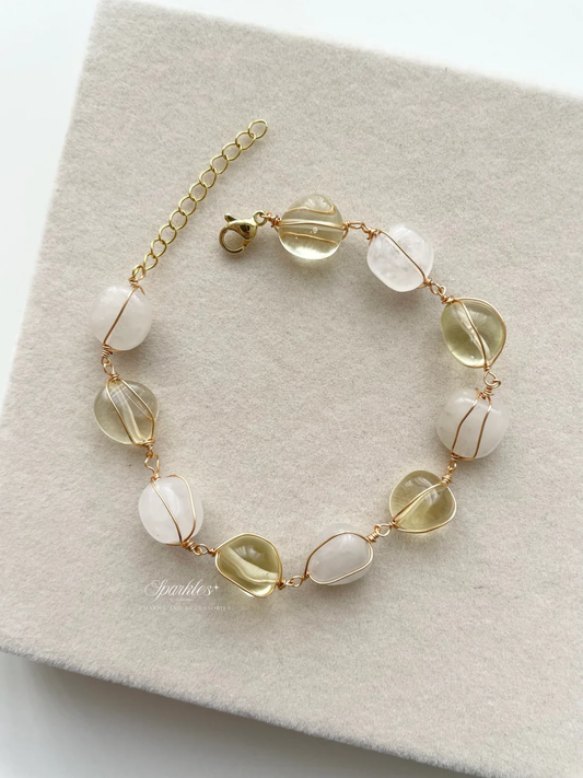 s25 White jade and Lemon topaz