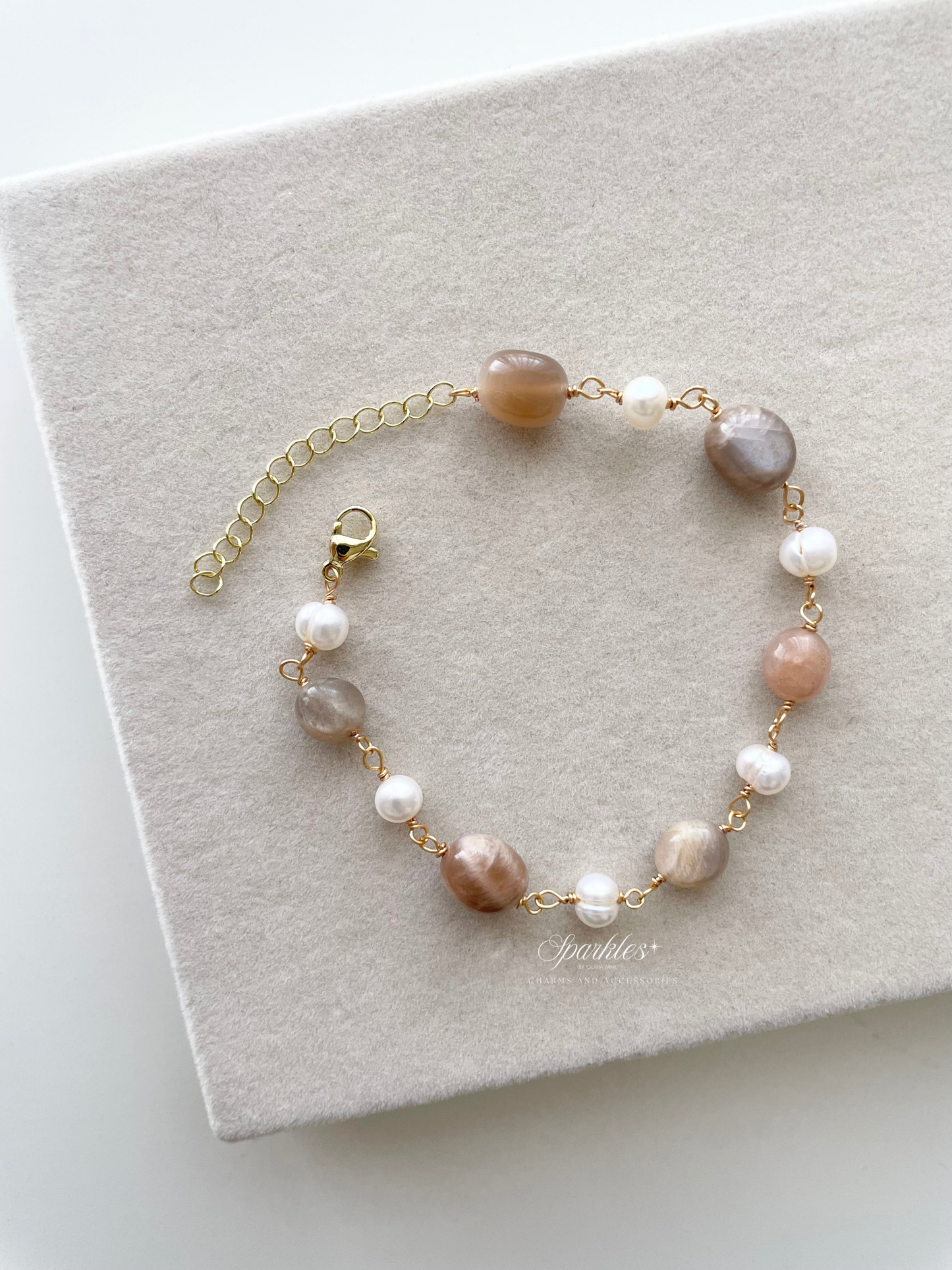S38 Sunstone Pearl Bracelet