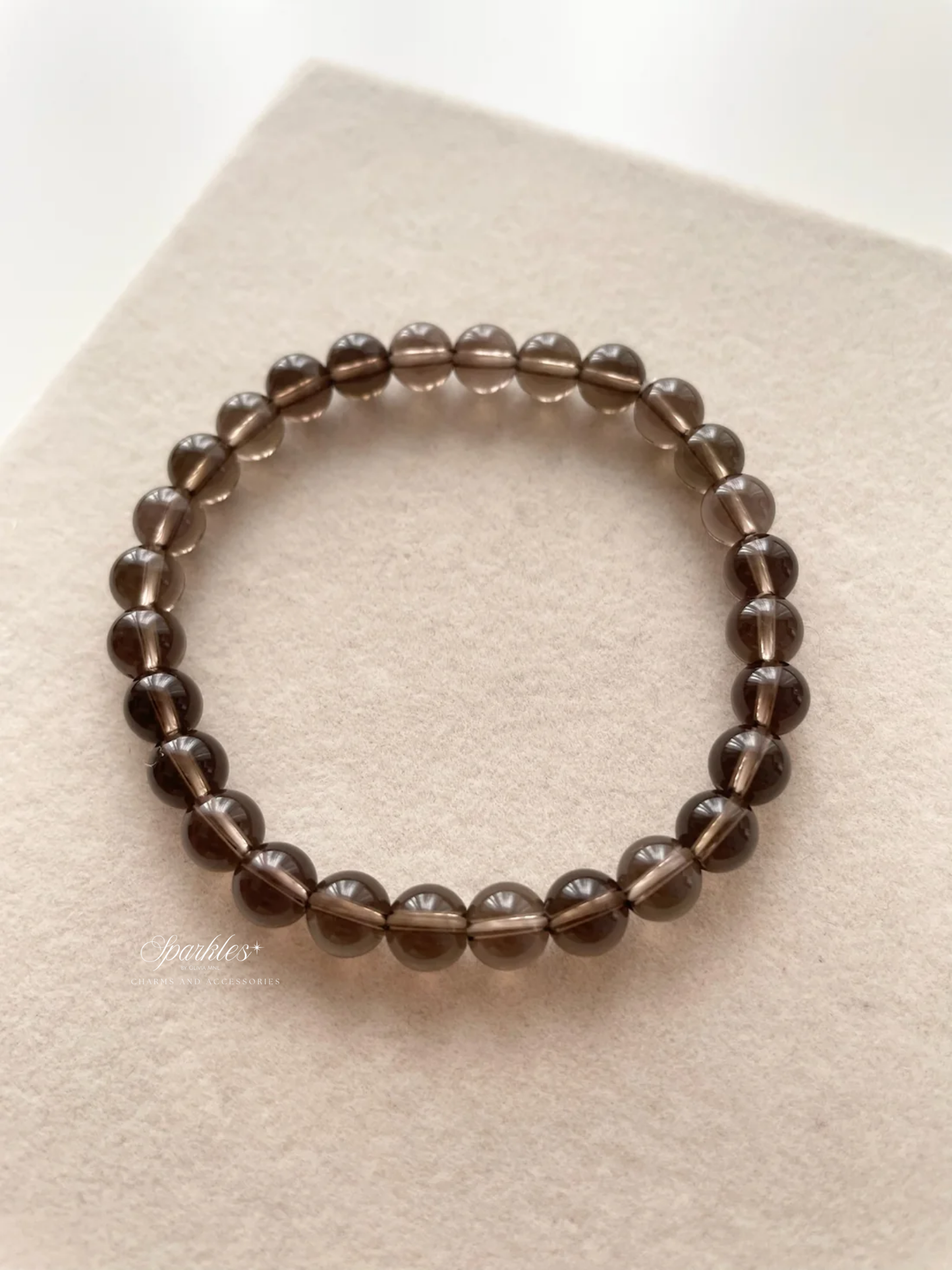 Sel14 Smokey Quartz stone bracelet with sizes