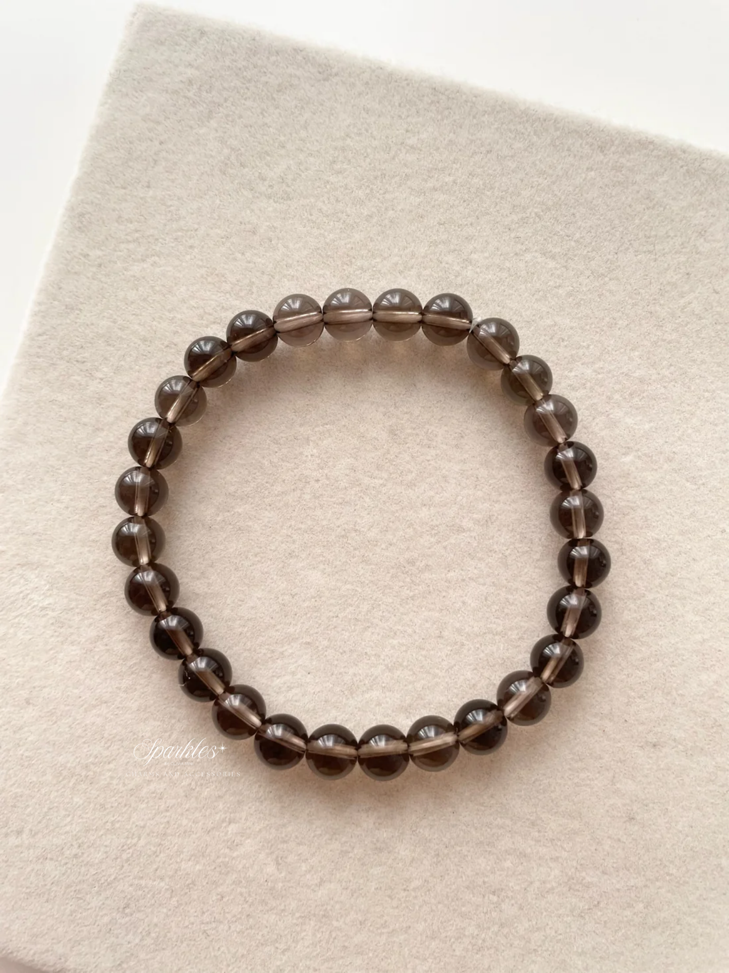Sel14 Smokey Quartz stone bracelet with sizes