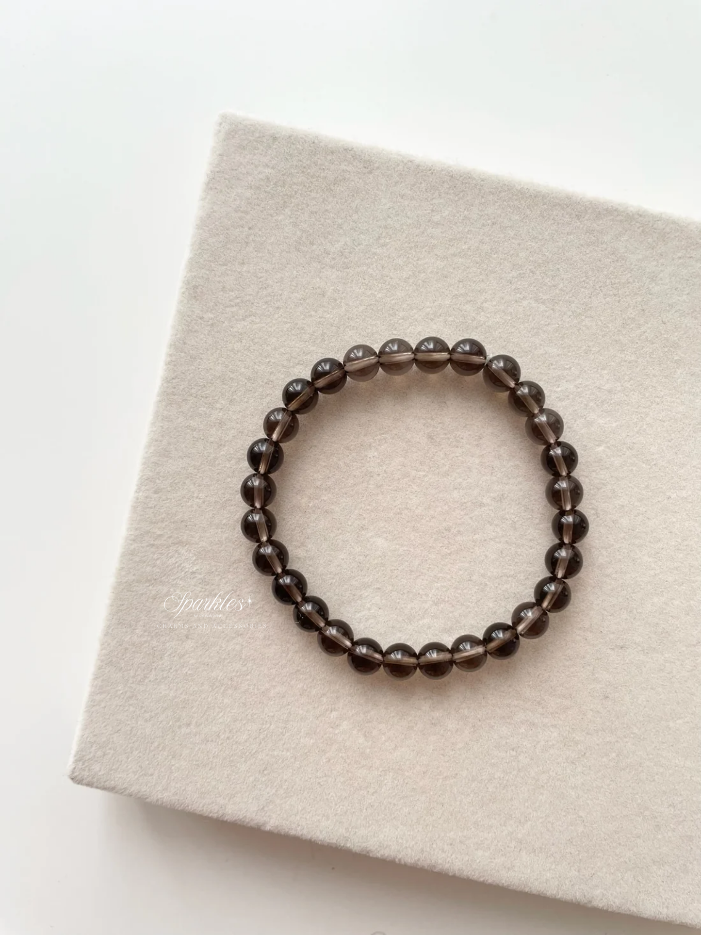Sel14 Smokey Quartz stone bracelet with sizes