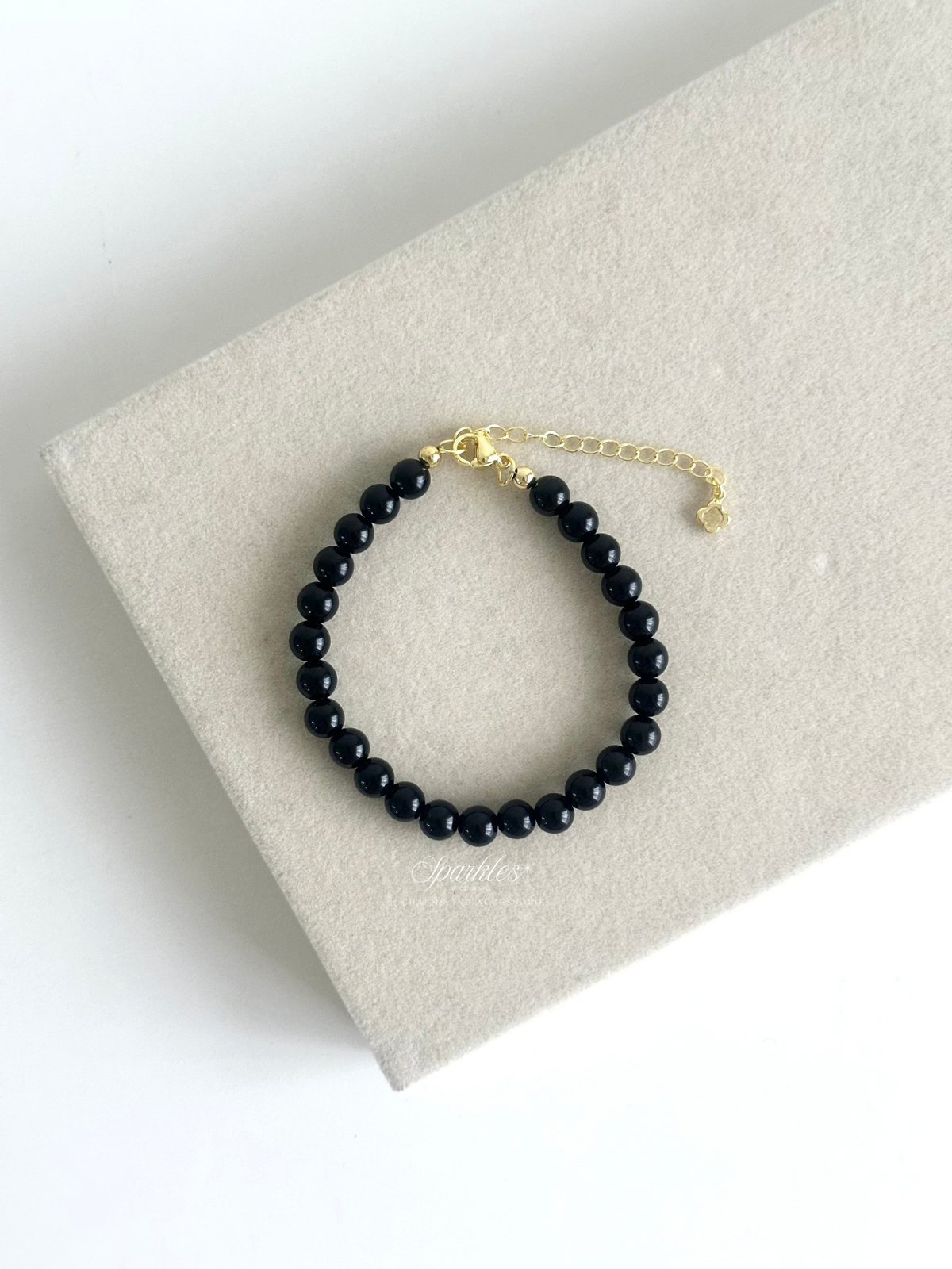 Sel15 Obsidian Beads Bracelet w/ extender