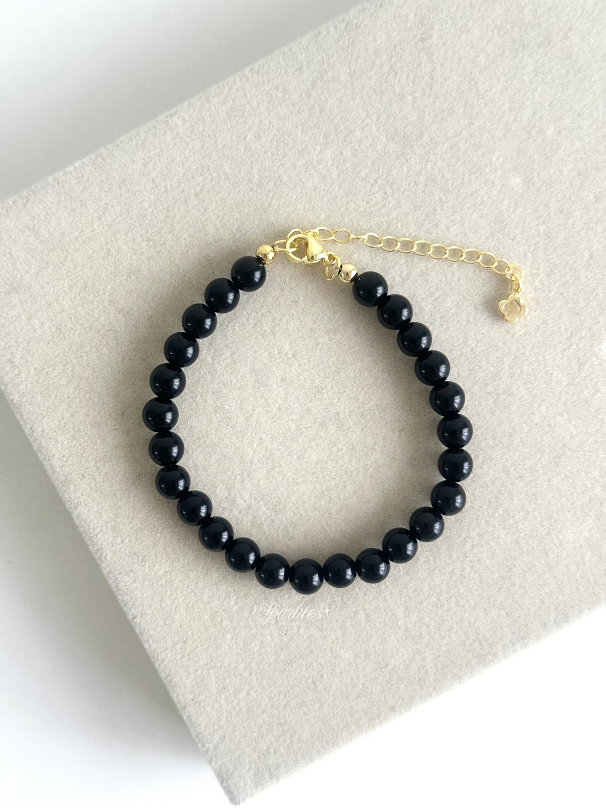 Sel15 Obsidian Beads Bracelet w/ extender