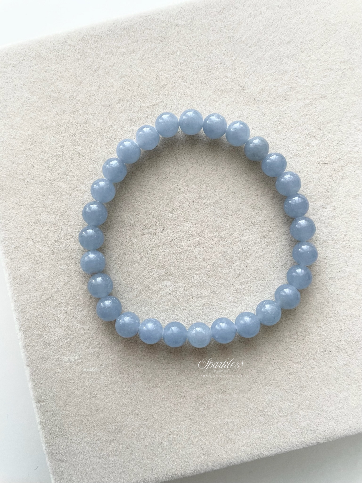 sel36 Angelite stone 6mm beads with sizes