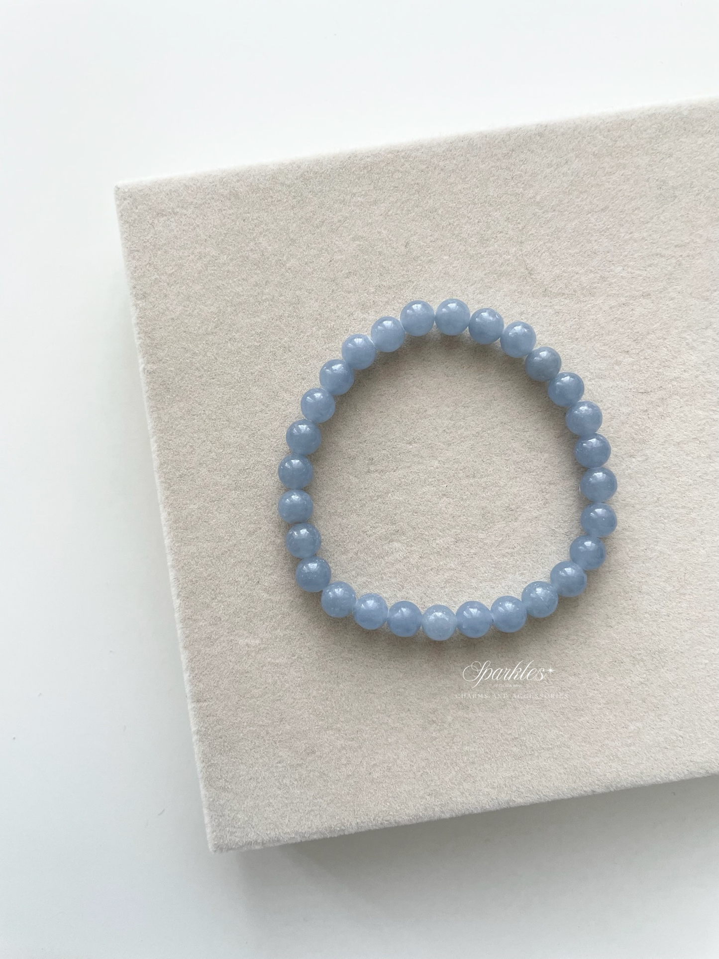 sel36 Angelite stone 6mm beads with sizes