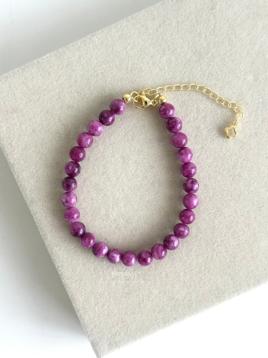 sel45 Lepidolite beads w/ extender