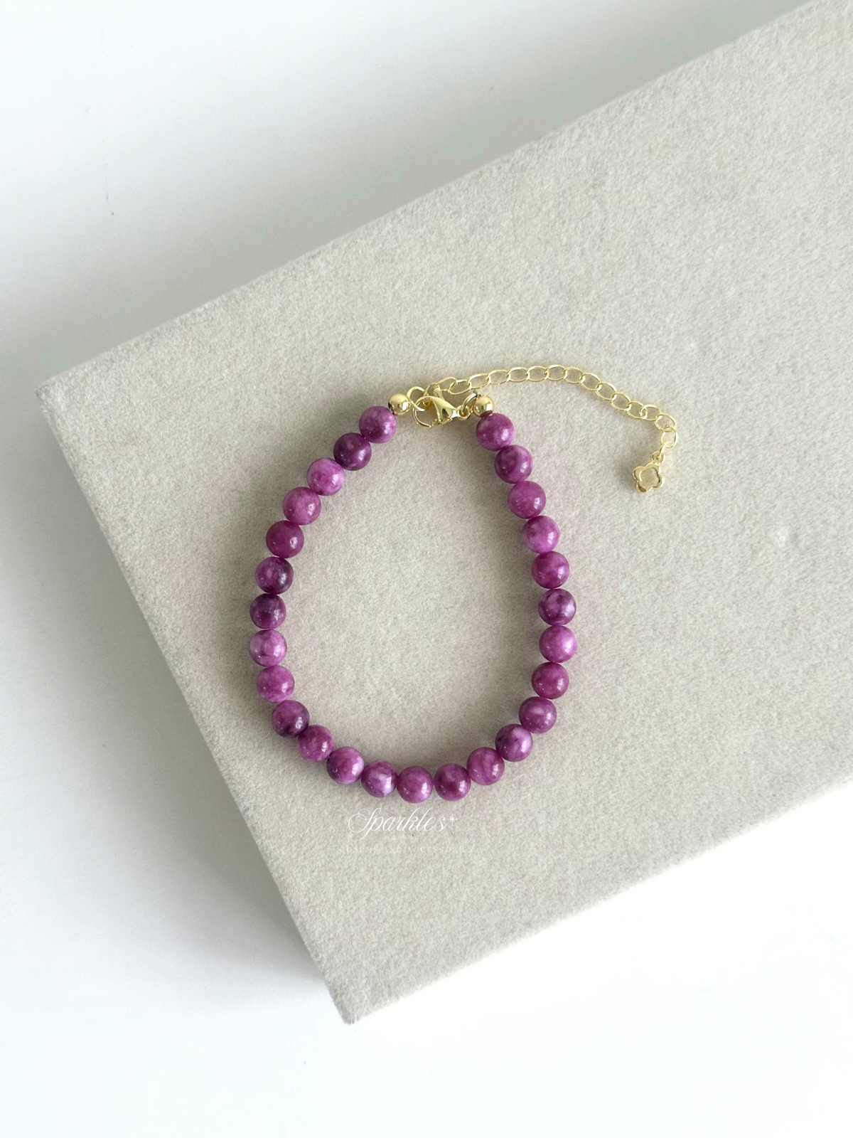 sel45 Lepidolite beads w/ extender