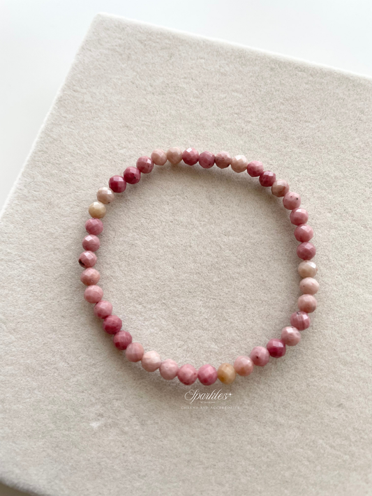 Sparkles1 Pink Opal Faceted Beads Bracelet with Sizes
