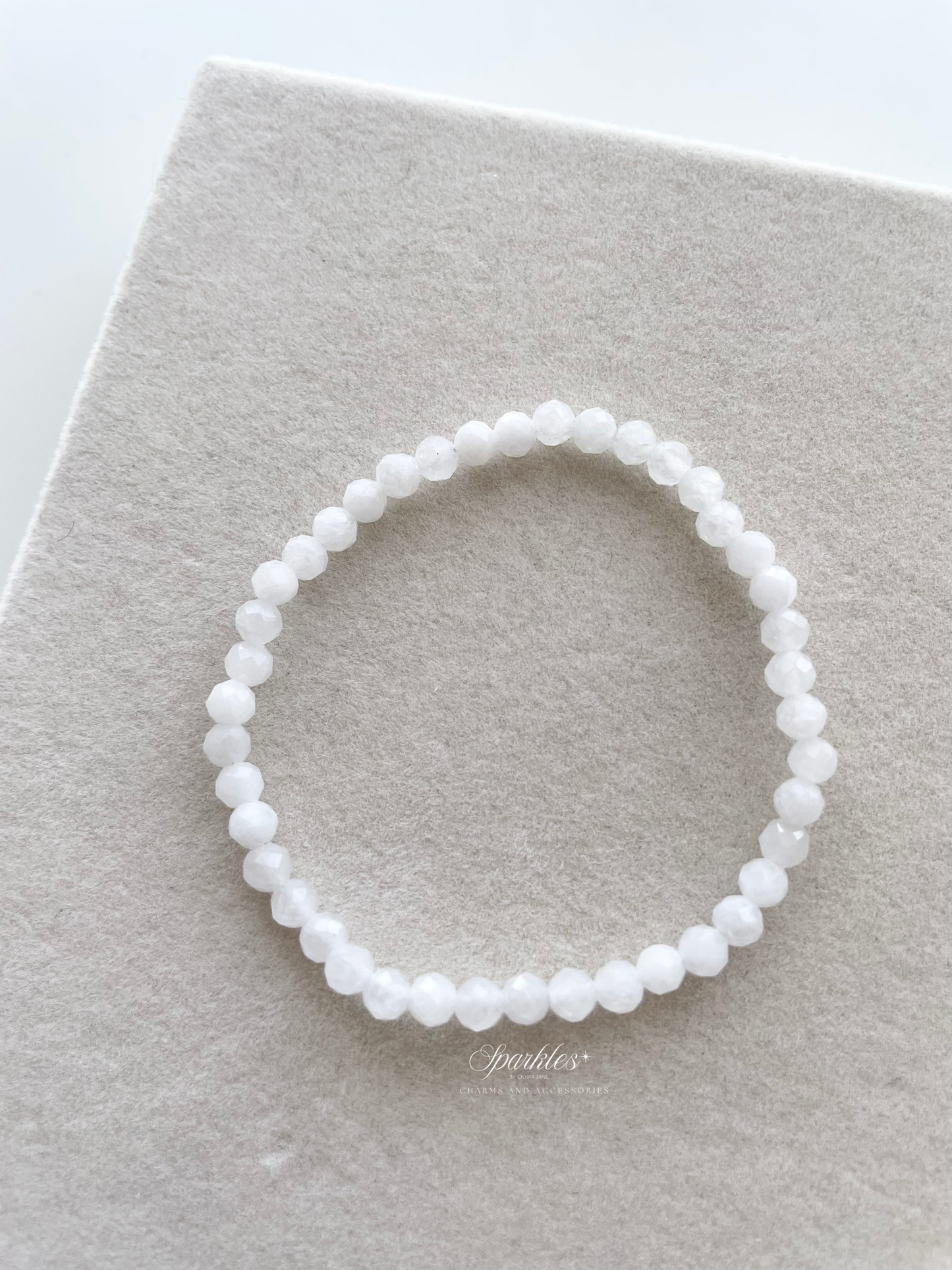 Sparkles10 Moonstone Faceted Beads Bracelet with Sizes