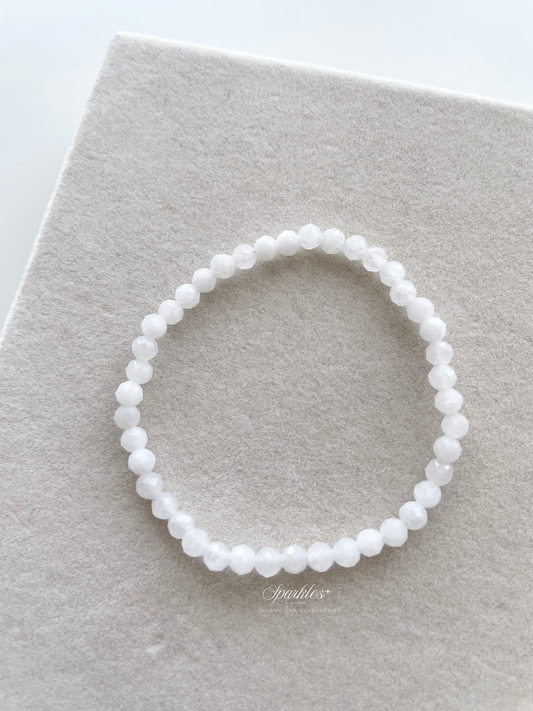 Sparkles10 Moonstone Faceted Beads Bracelet with Sizes