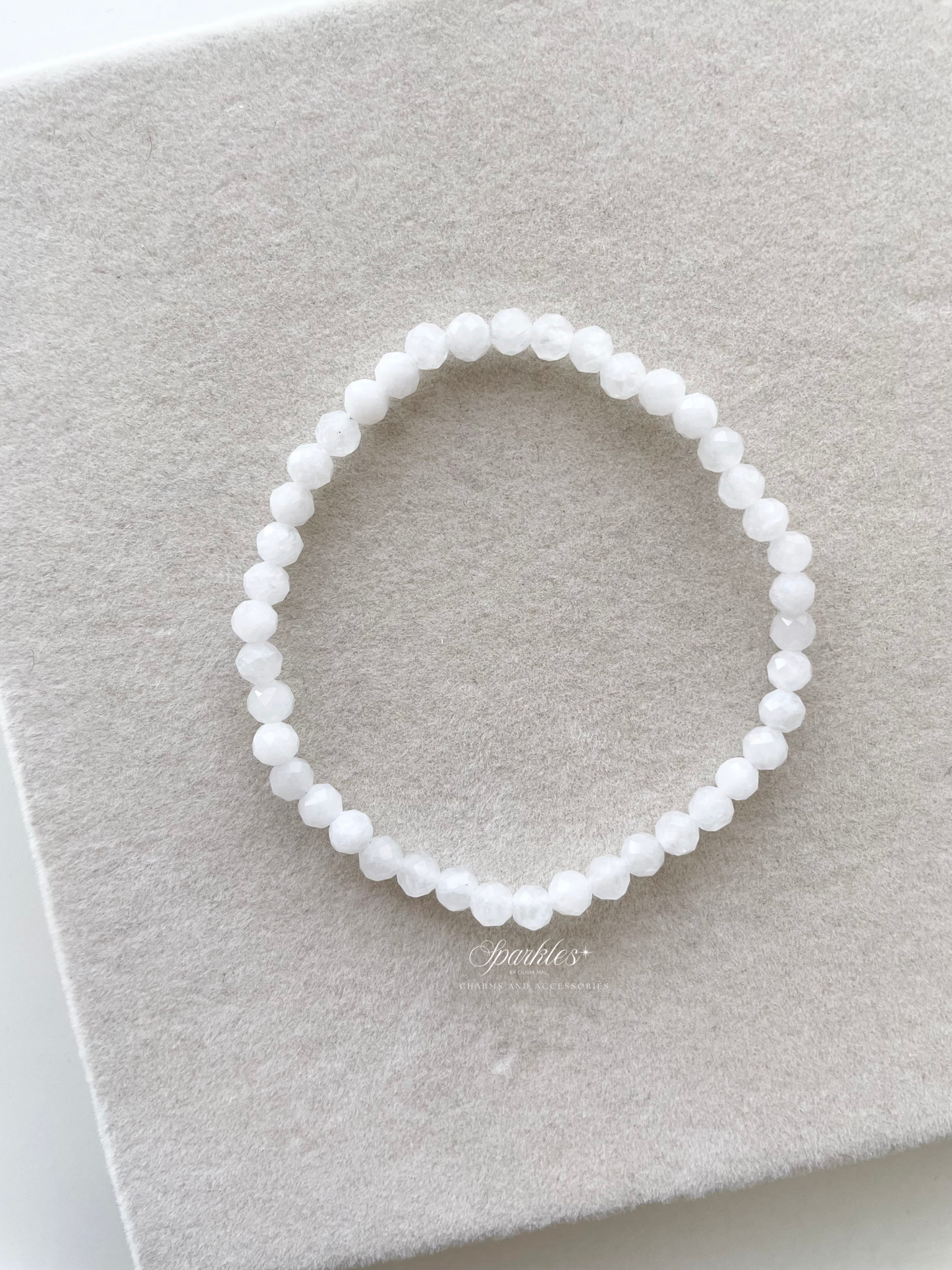 Sparkles10 Moonstone Faceted Beads Bracelet with Sizes