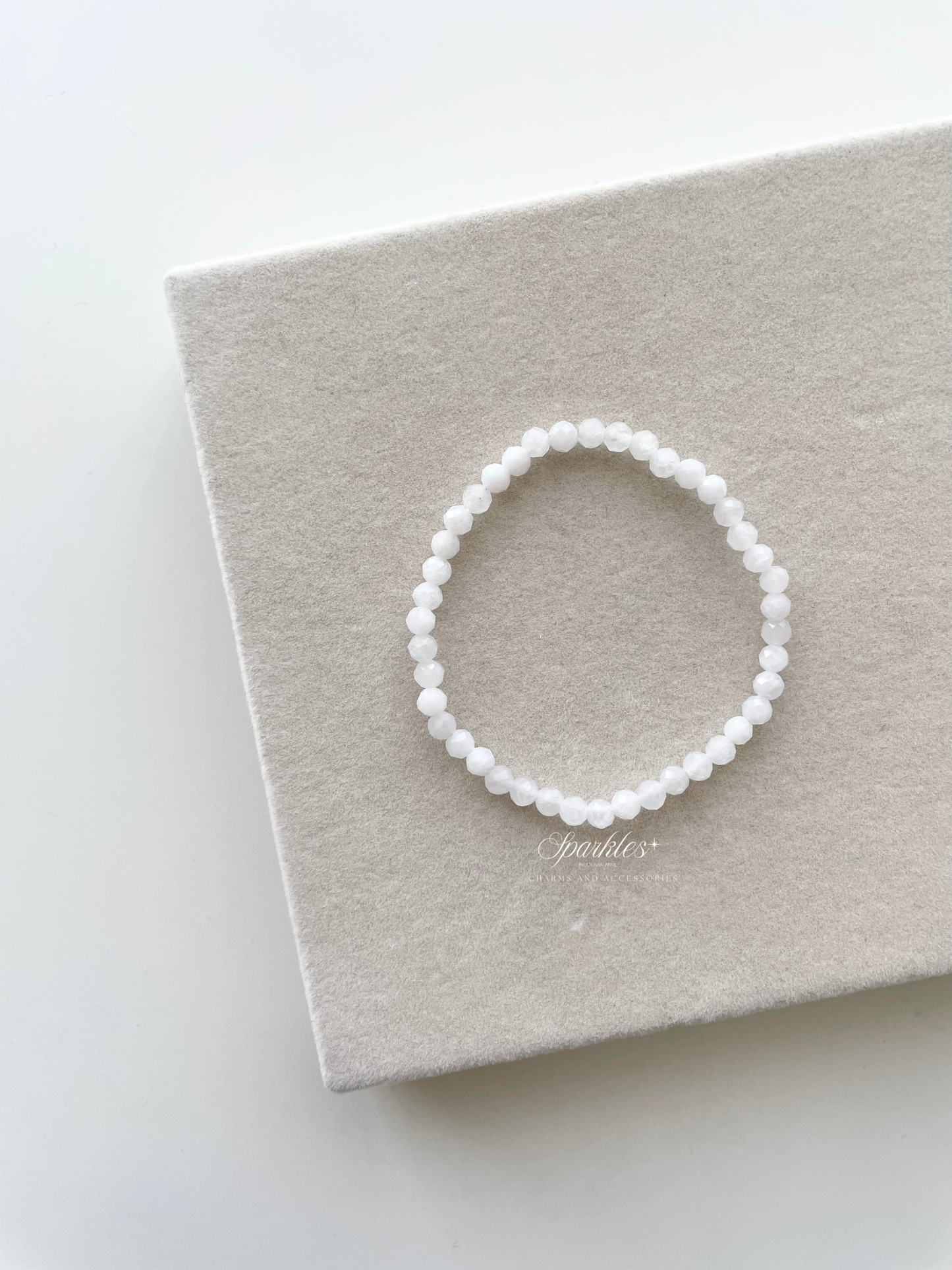 Sparkles10 Moonstone Faceted Beads Bracelet with Sizes